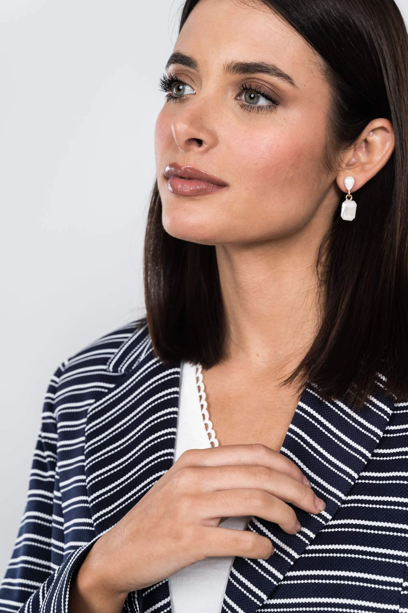 Precchio Chaquetas<AMERICANA RAYAS JACQUARD MARINO