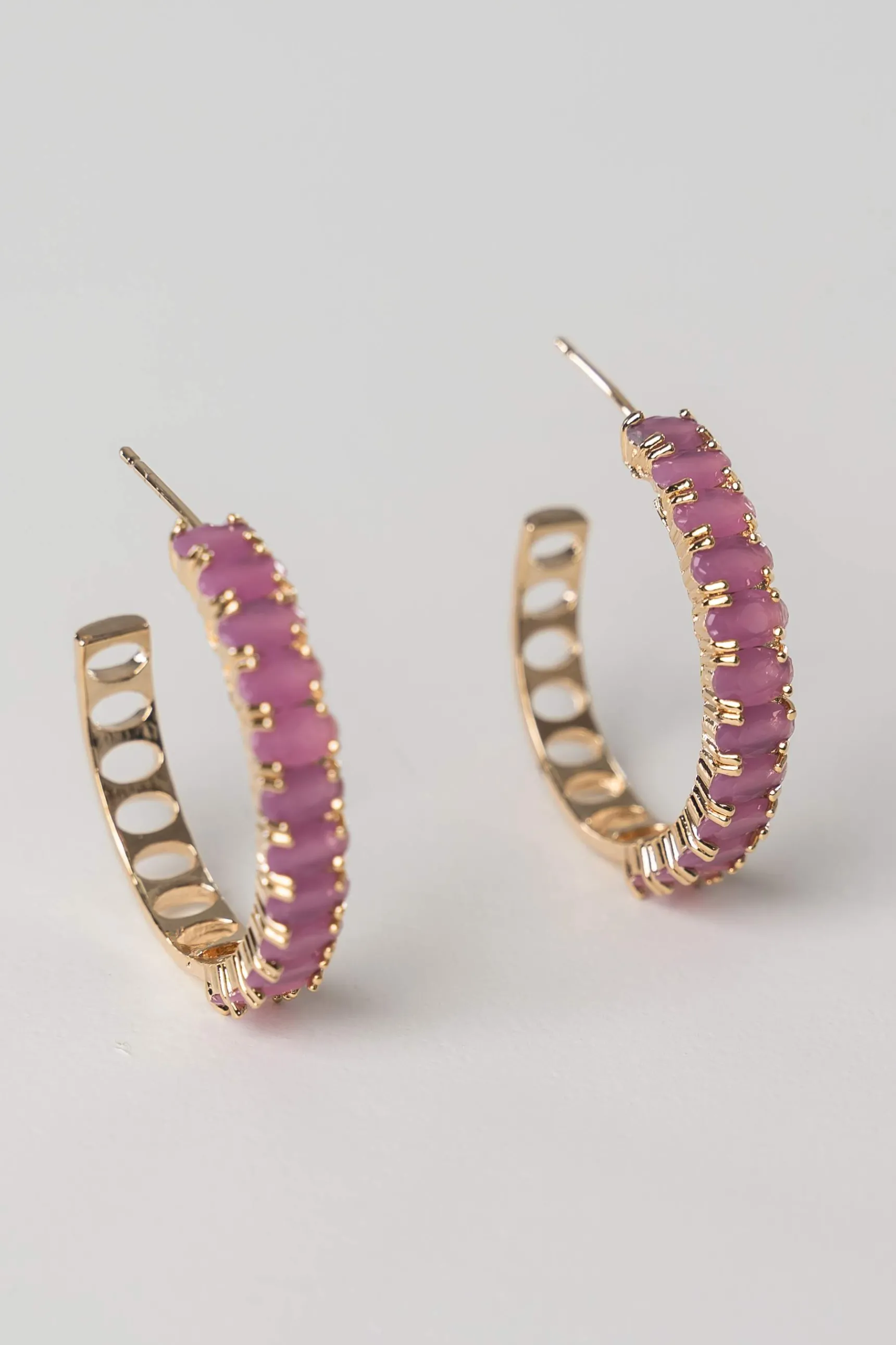 Precchio Bisuteria<AROS PIEDRAS ENGARZADAS ROSA
