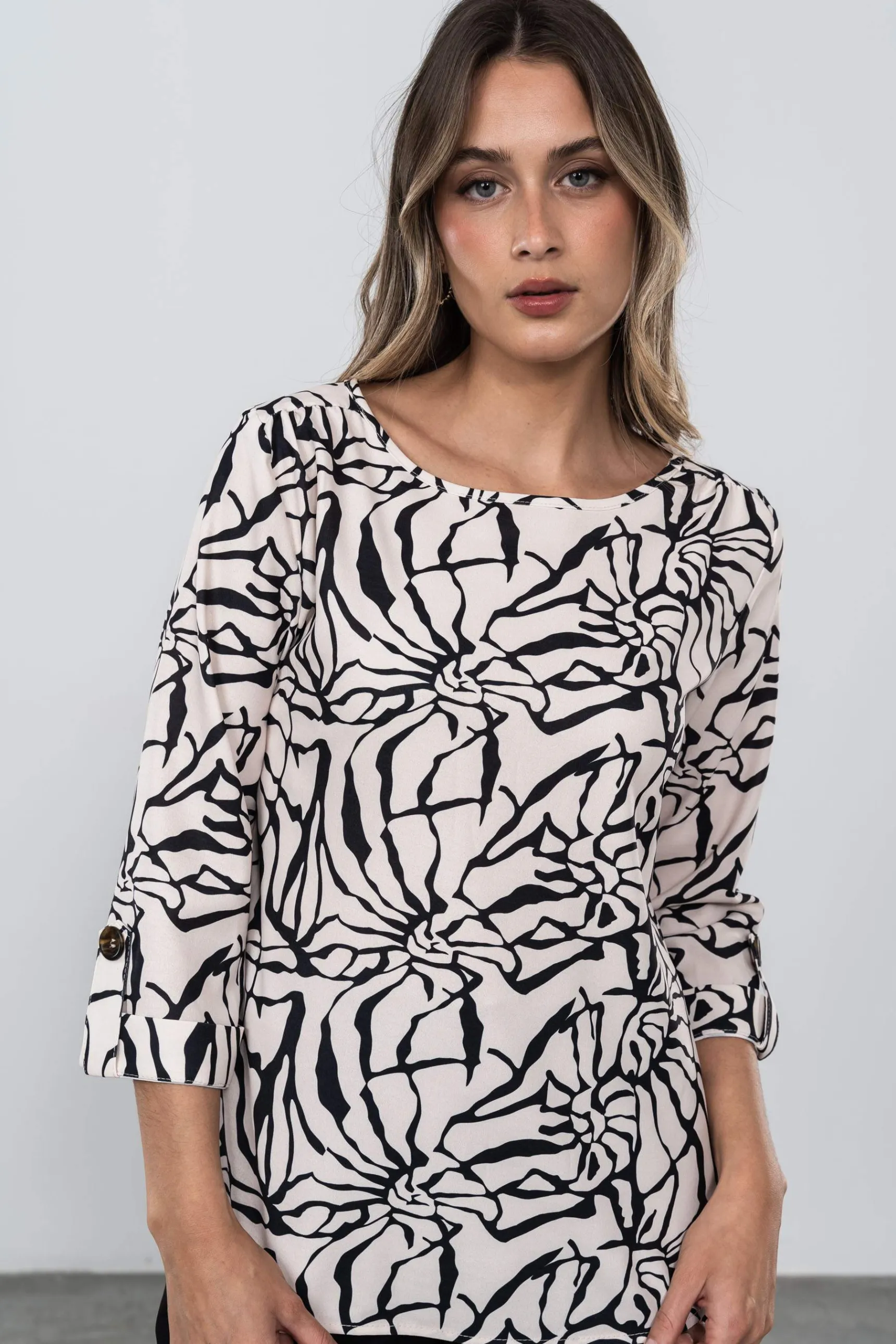 Precchio Blusas Y Camisas<BLUSA BICOLOR TRABILLAS