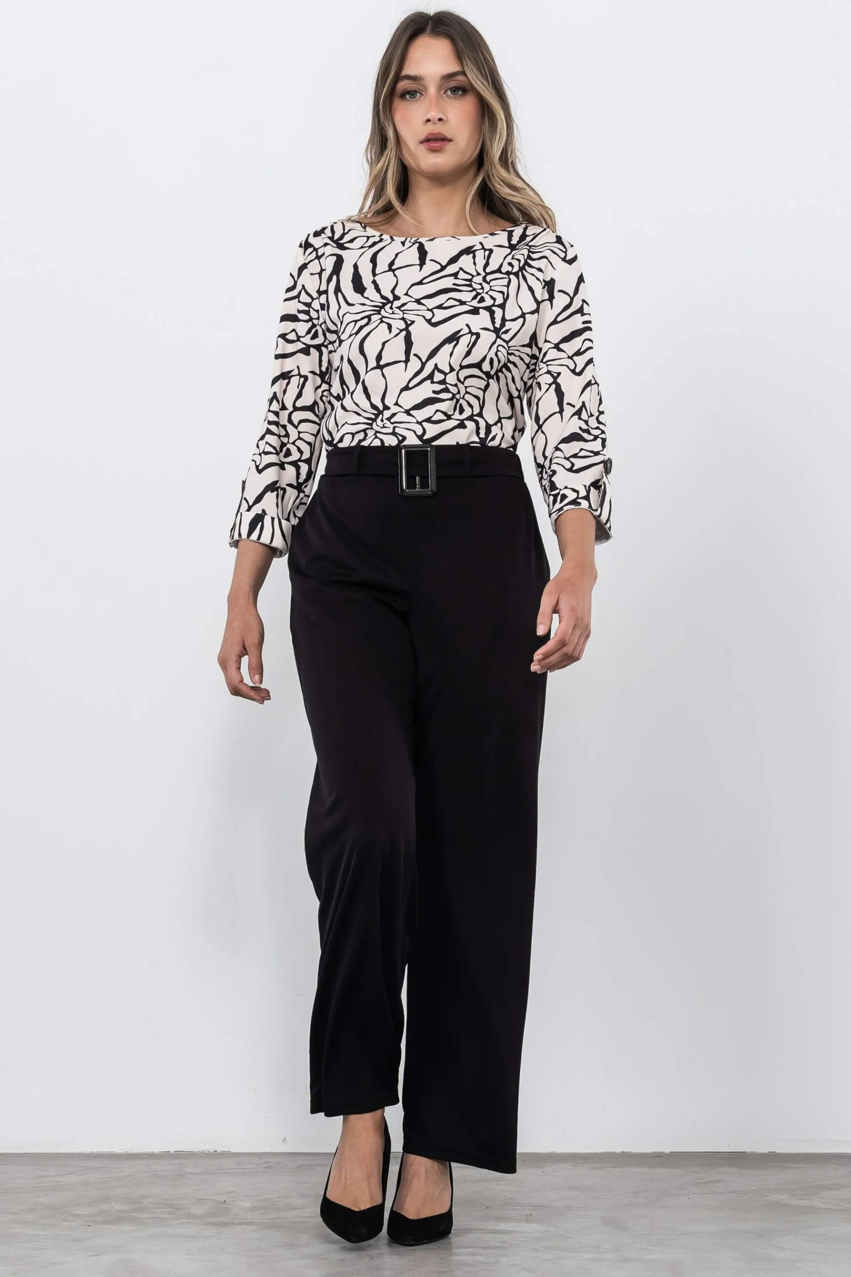 blusa_bicolor_trabillas_6.webp Precchio Blusas Y Camisas<BLUSA BICOLOR TRABILLAS