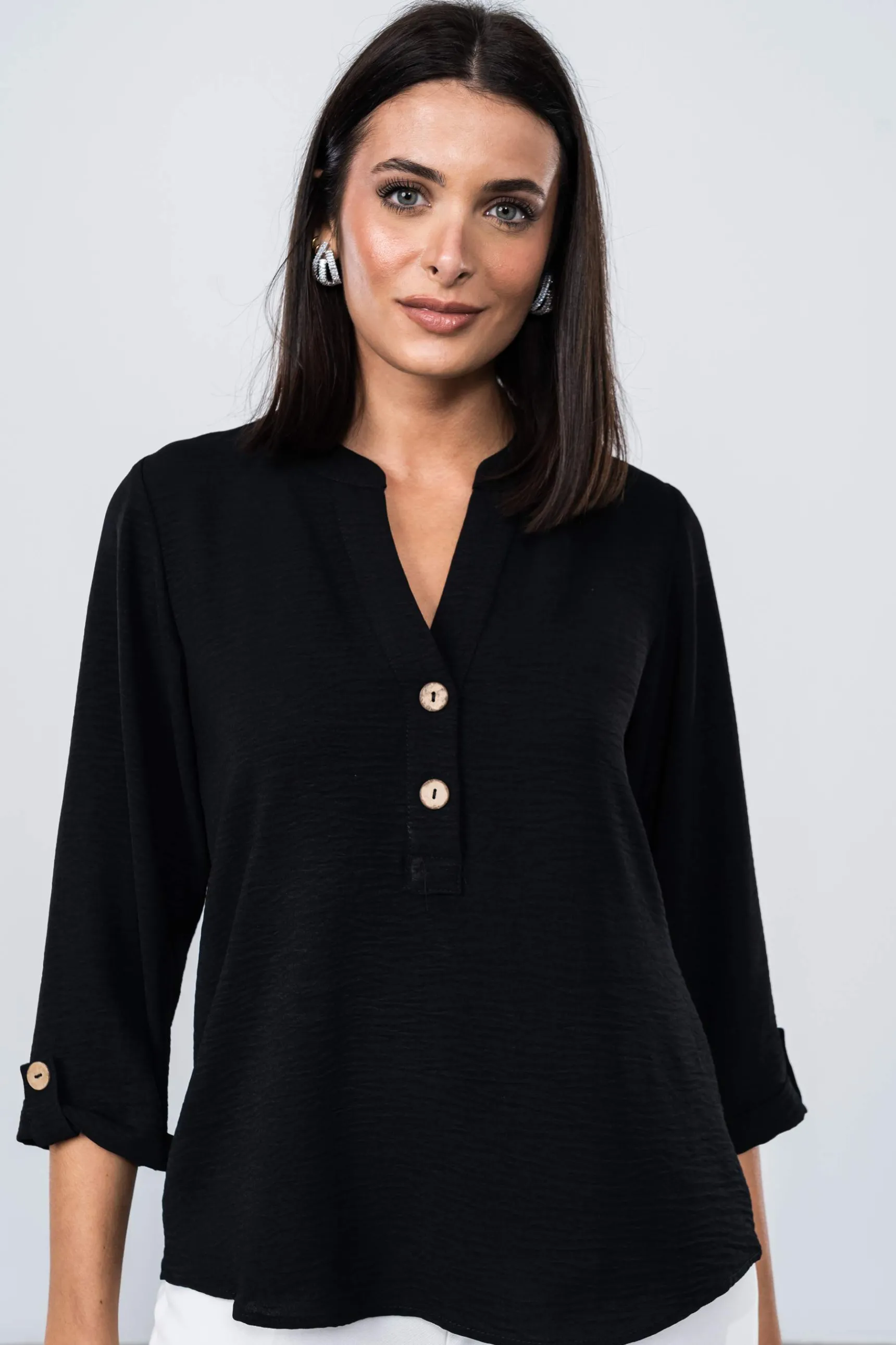 Precchio Blusas Y Camisas<BLUSA BOTONES M/F NEGRO