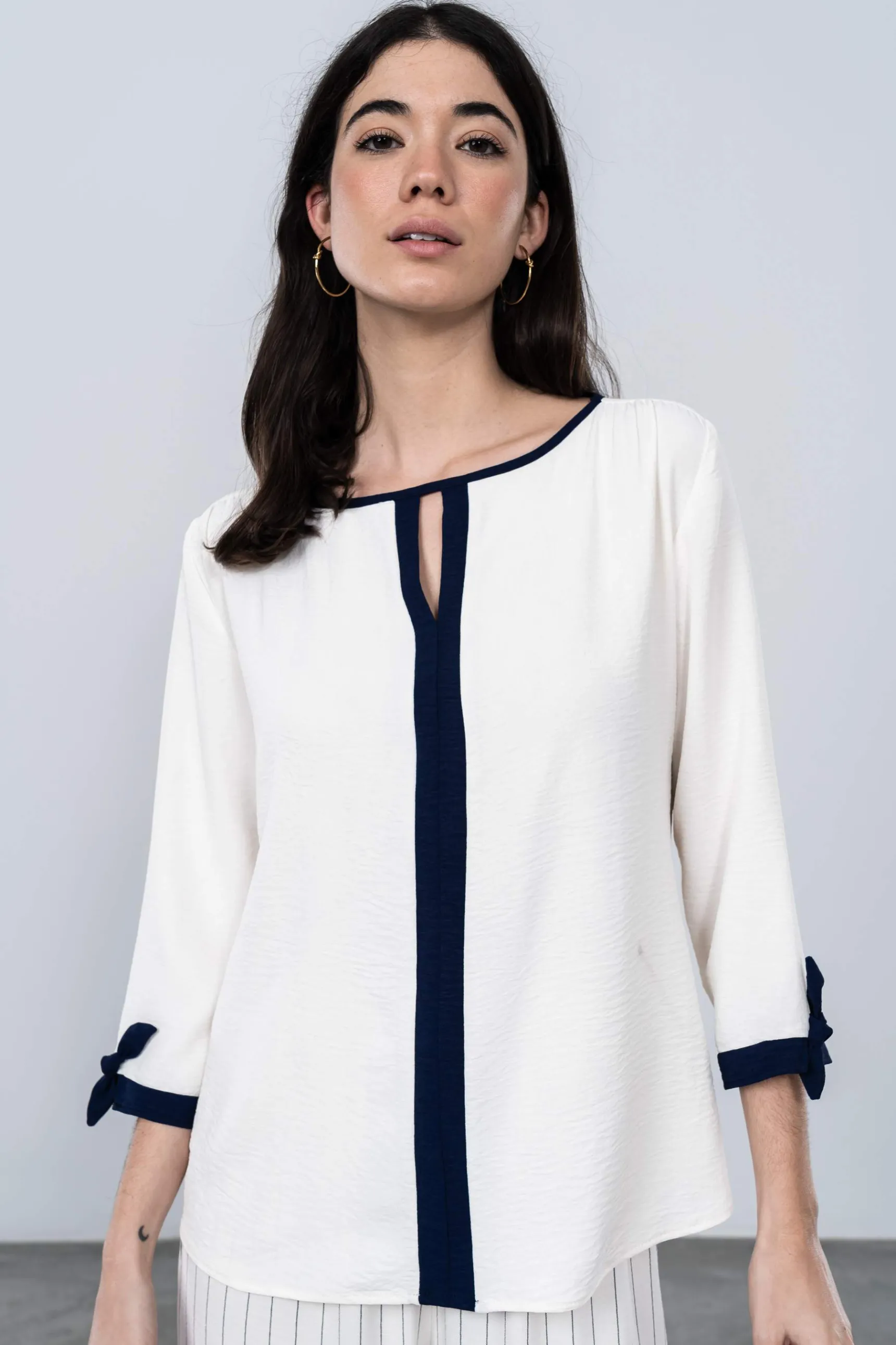 Precchio Blusas Y Camisas<BLUSA CENEFA CONTRASTE MARINO