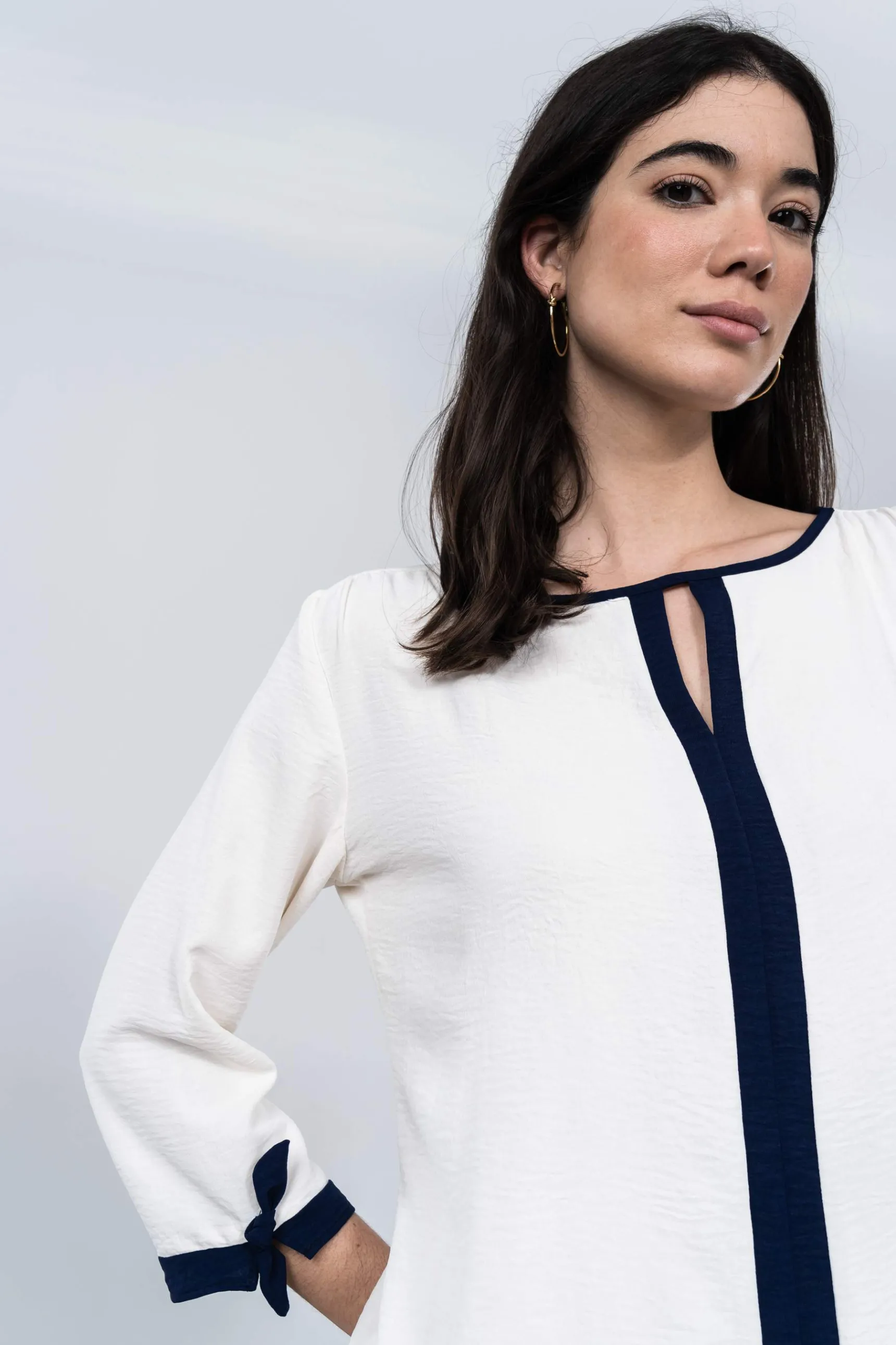Precchio Blusas Y Camisas<BLUSA CENEFA CONTRASTE MARINO