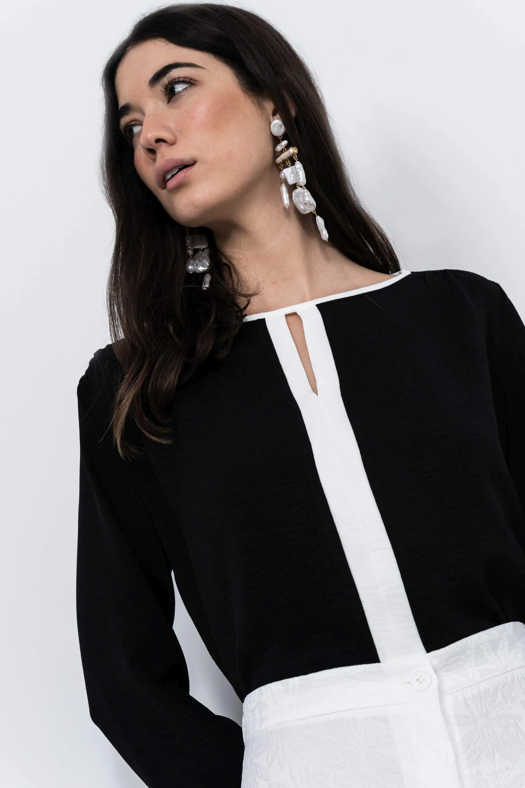 Precchio Blusas Y Camisas<BLUSA CENEFA CONTRASTE NEGRO