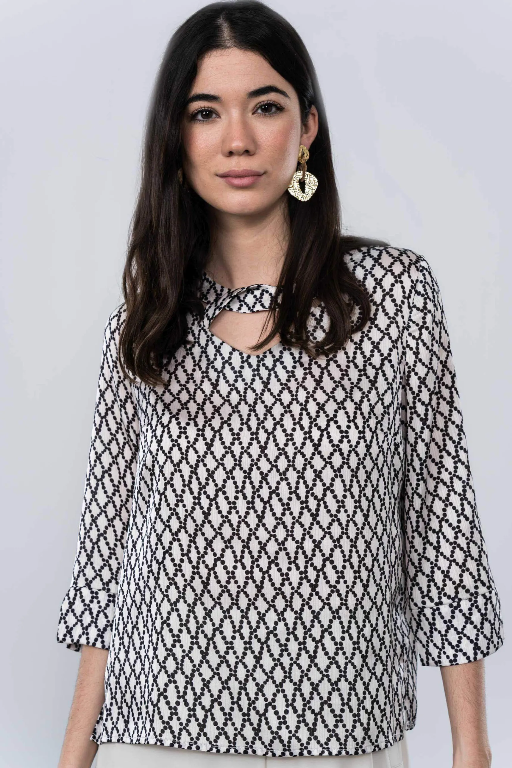 Precchio Blusas Y Camisas<BLUSA CRUCETA TOPOS