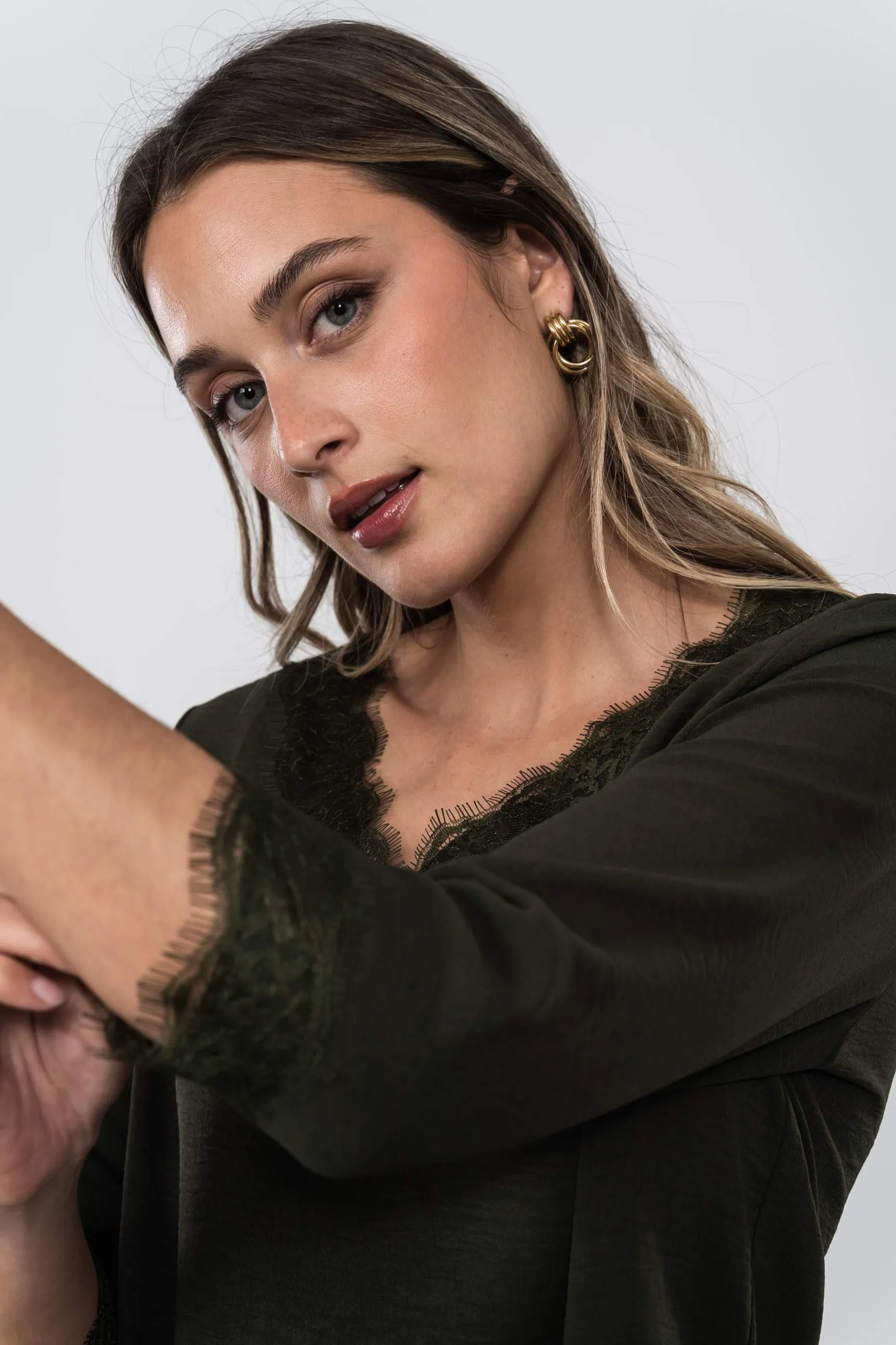 Precchio Blusas Y Camisas<BLUSA ENCAJE MANGA FRANCESA