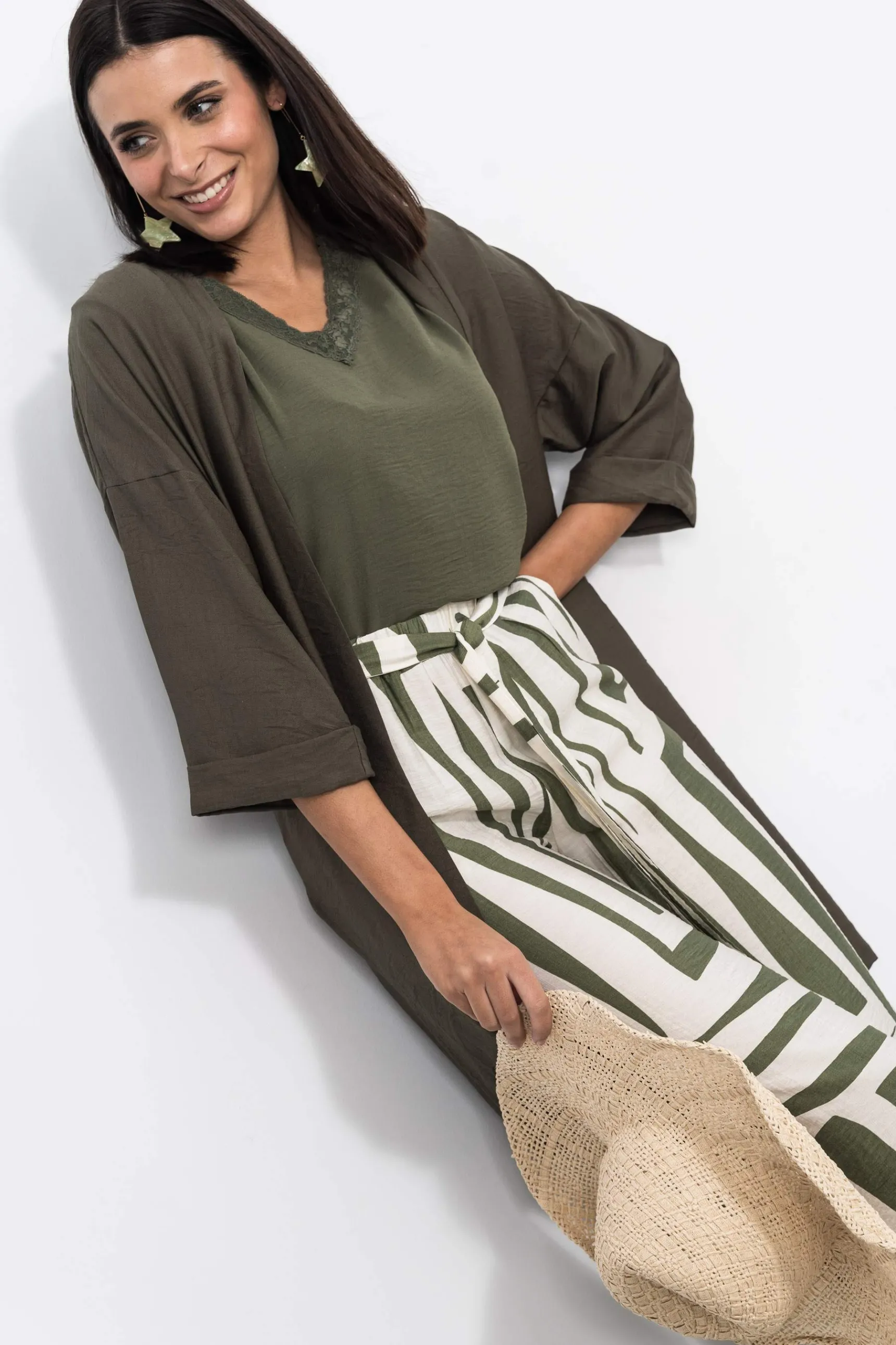 blusa_encaje_manga_sisa_k_6.webp Precchio Blusas Y Camisas<BLUSA ENCAJE MANGA SISA KAKI