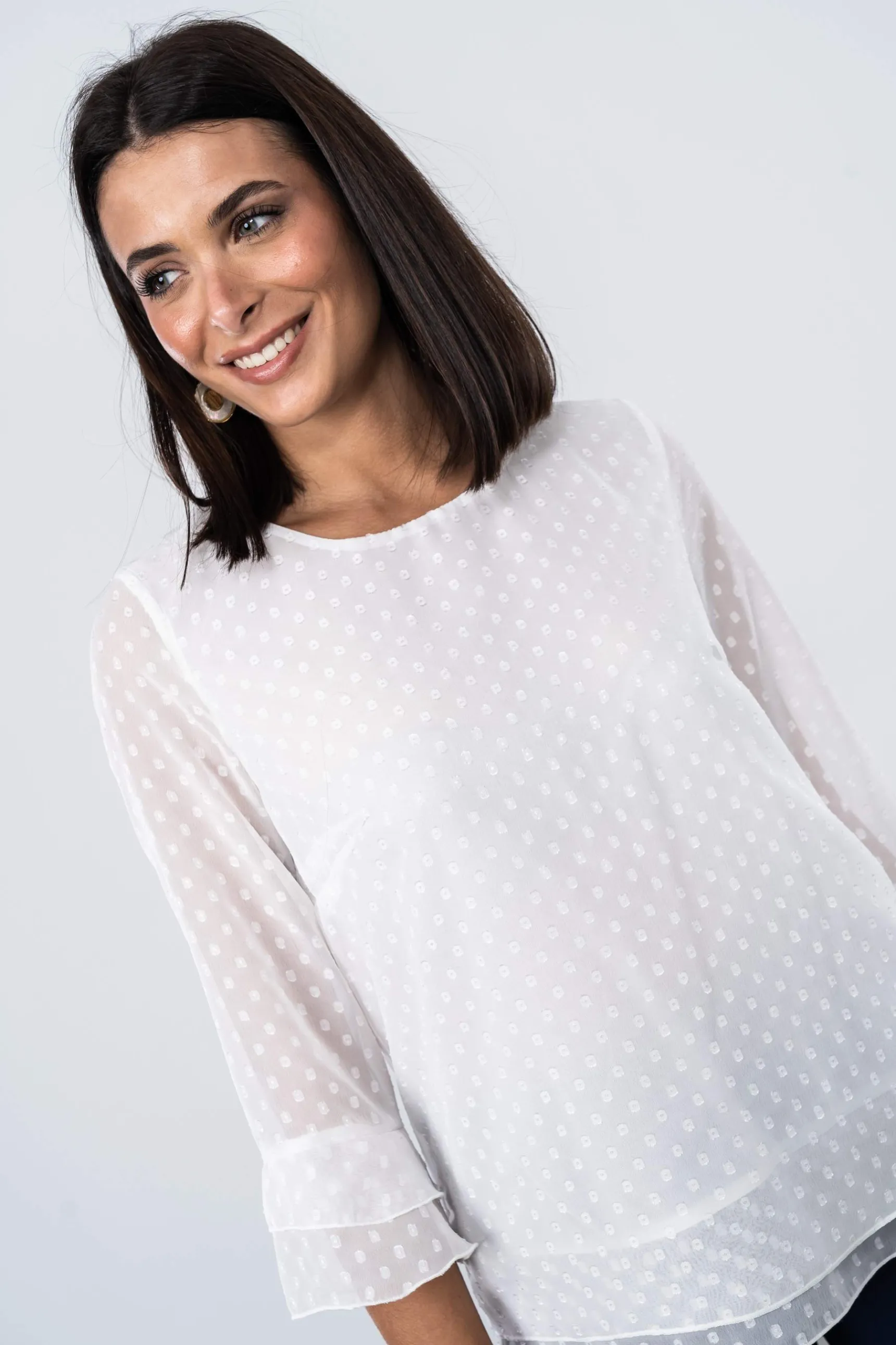 Precchio Blusas Y Camisas<BLUSA JACQUARD DOBLE CAPA