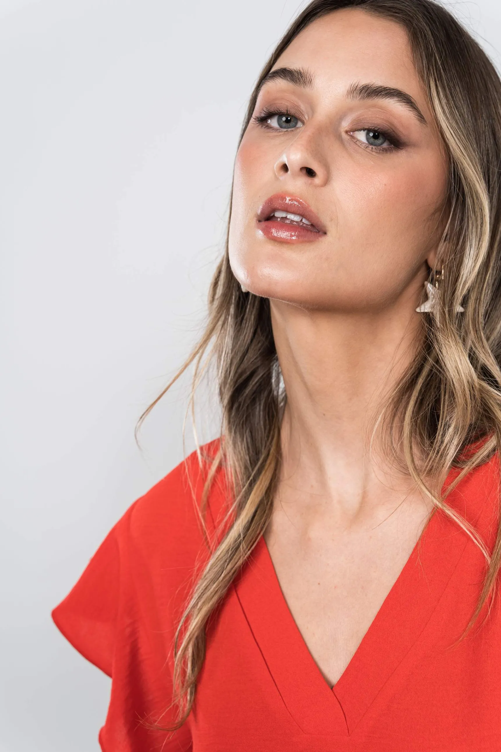 Precchio Blusas Y Camisas<BLUSA MANGA CAPA ROJO