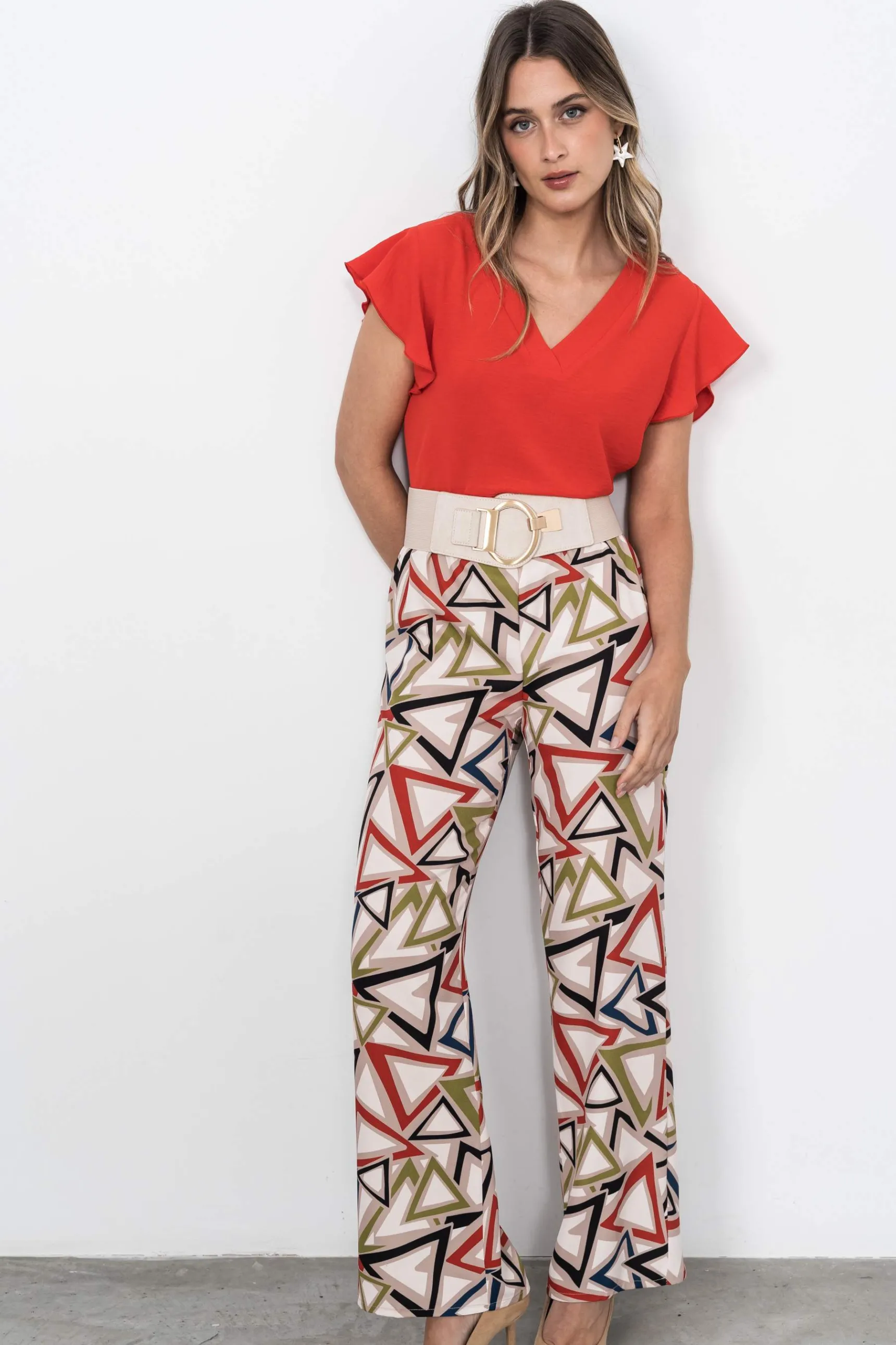 blusa_manga_capa_rojo_2.webp Precchio Blusas Y Camisas<BLUSA MANGA CAPA ROJO