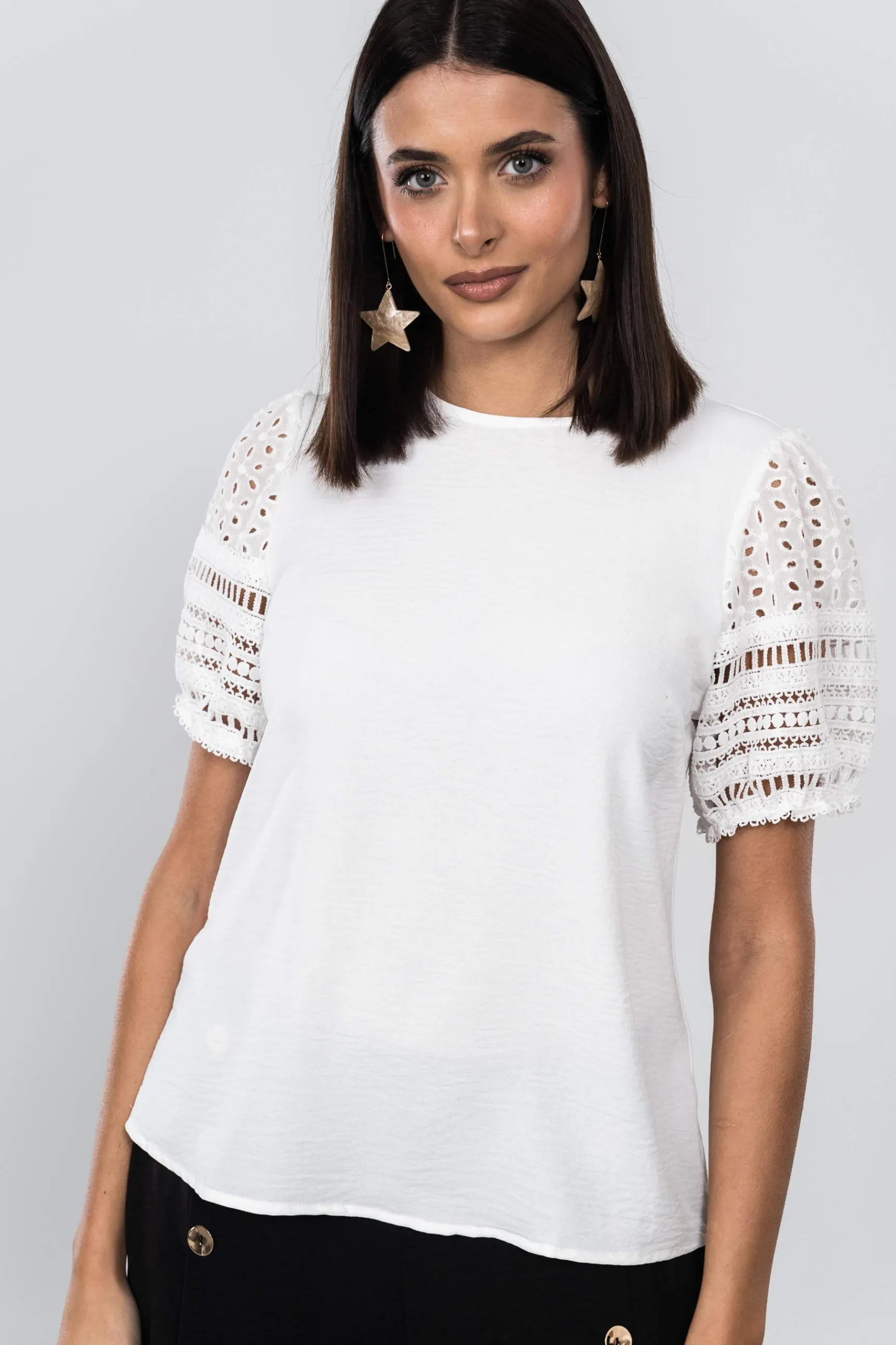 Precchio Blusas Y Camisas<BLUSA MANGAS PUNTILLAS
