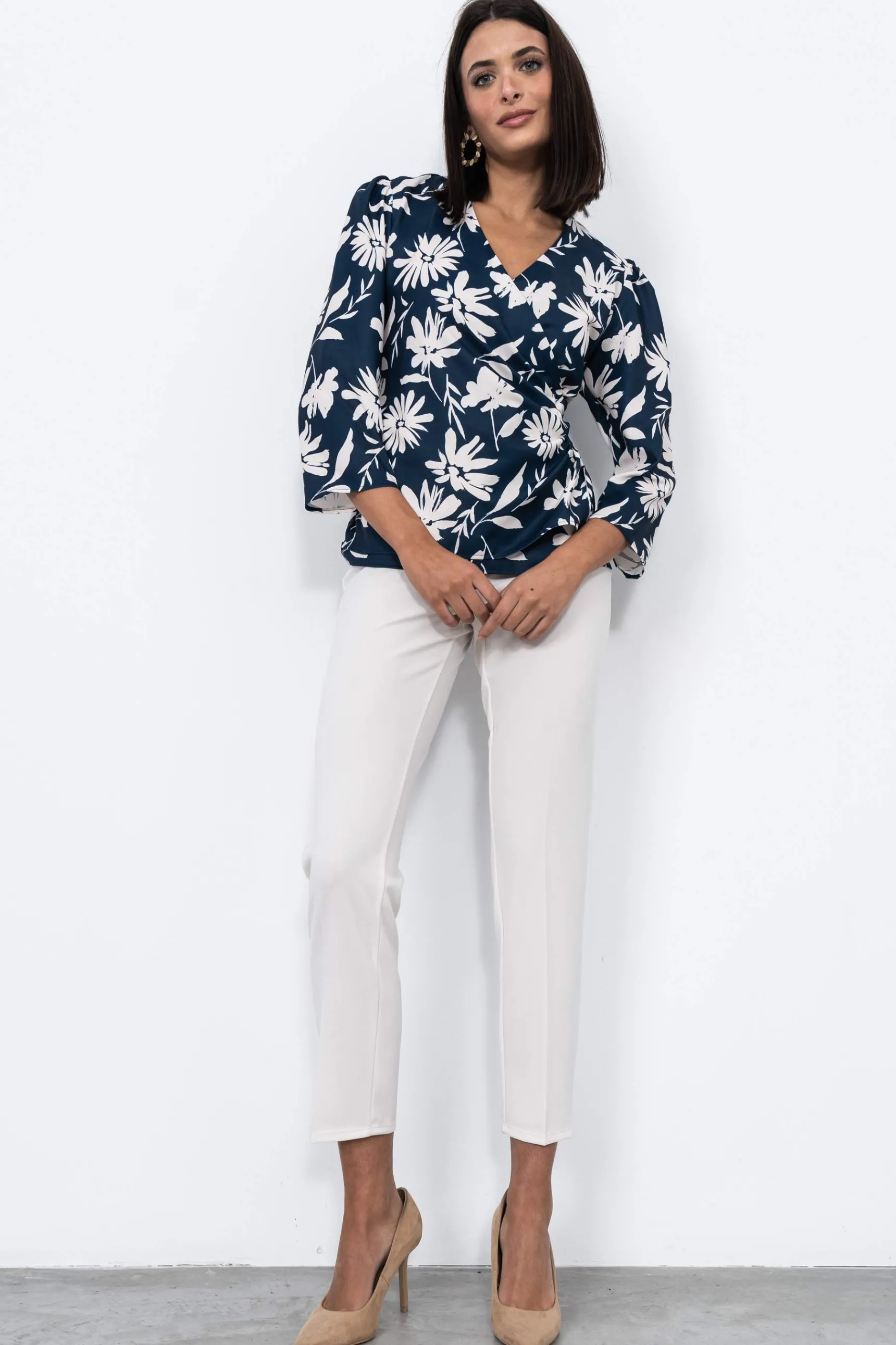 Precchio Blusas Y Camisas<BLUSA RECOGIDO LATERAL FLOR