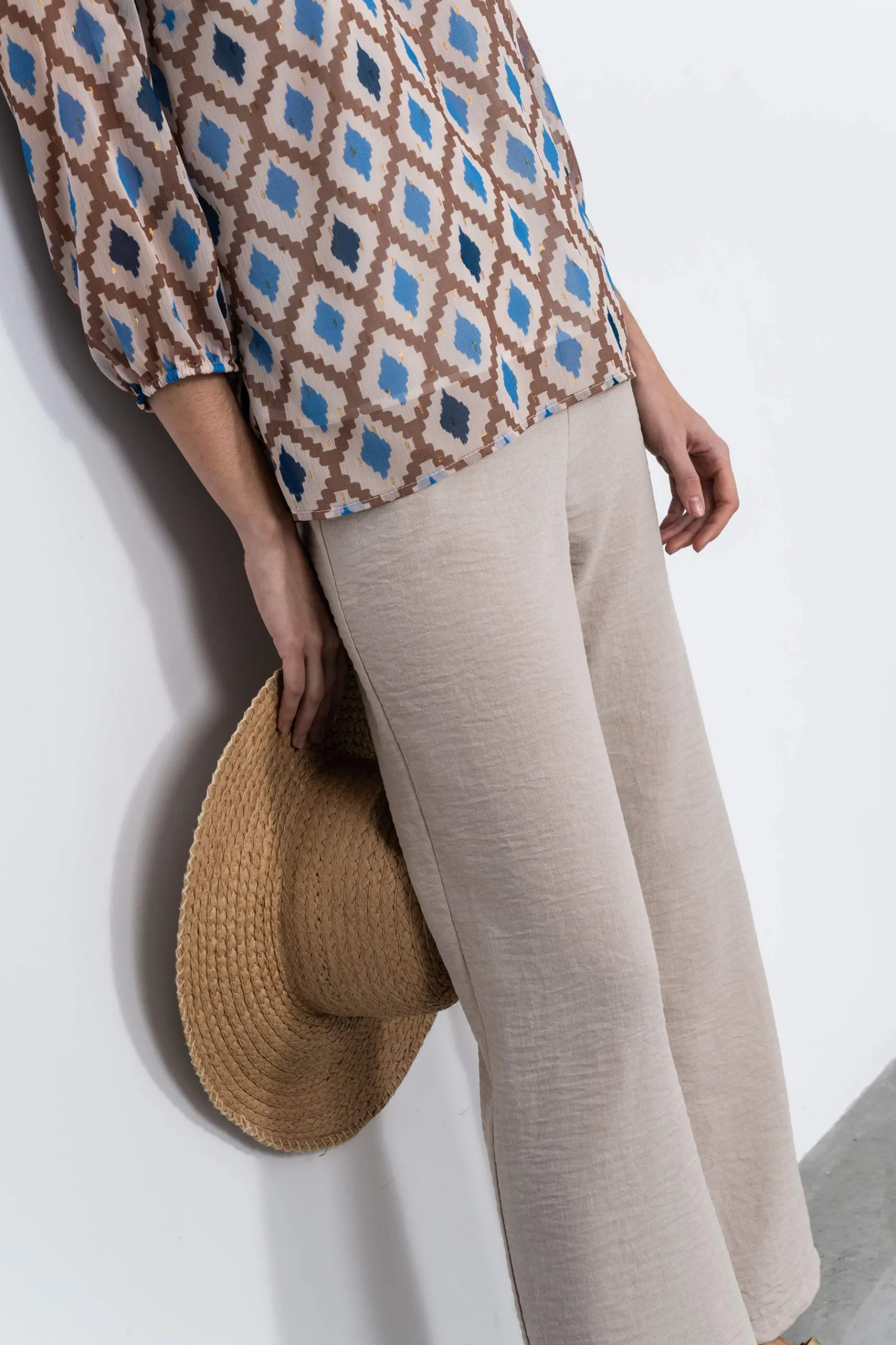 blusa_rombos_oro_beige_2.webp Precchio Blusas Y Camisas<BLUSA ROMBOS ORO BEIGE