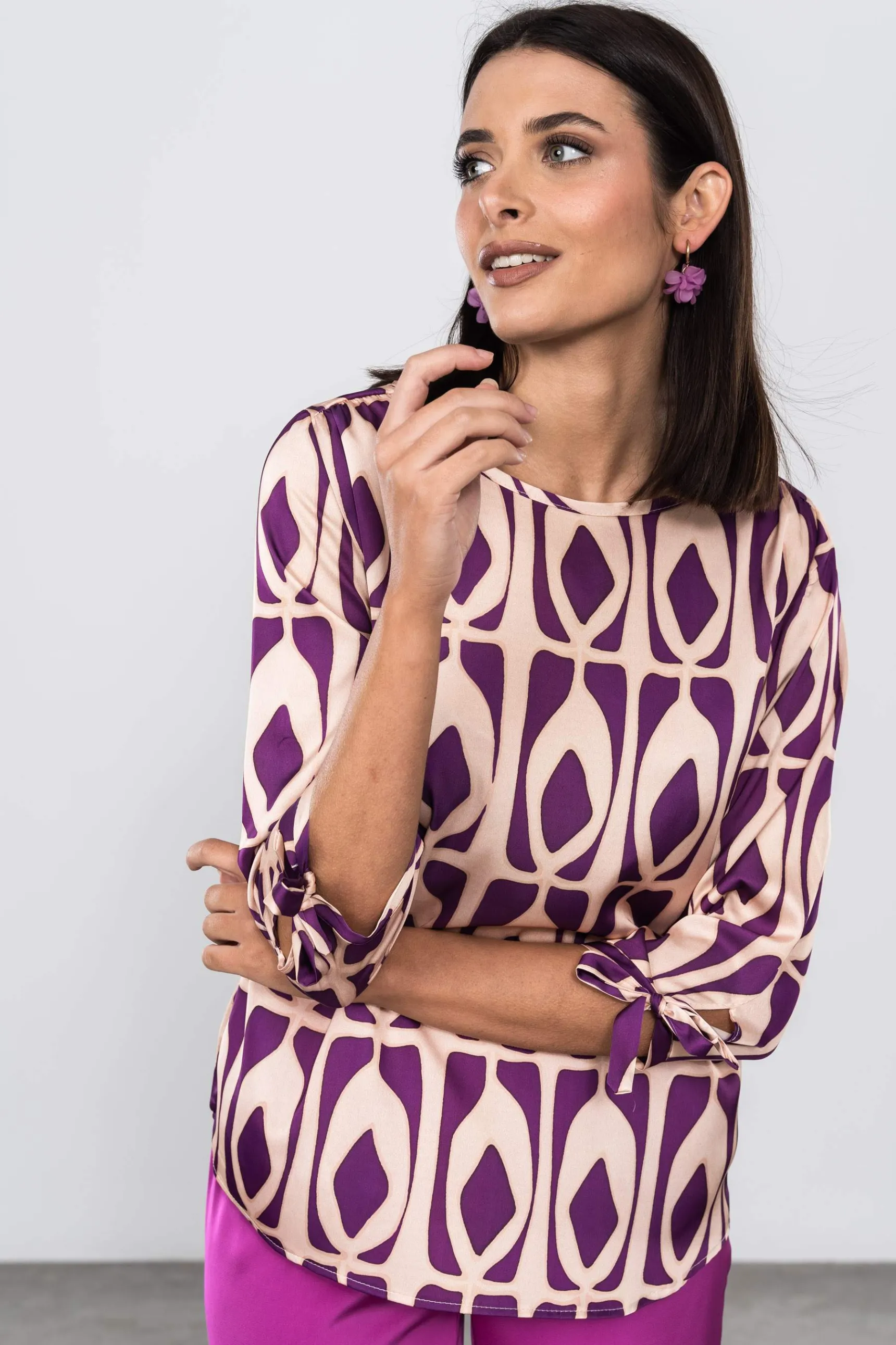 Precchio Blusas Y Camisas<BLUSA SATINADA GEOMÉTRICOS