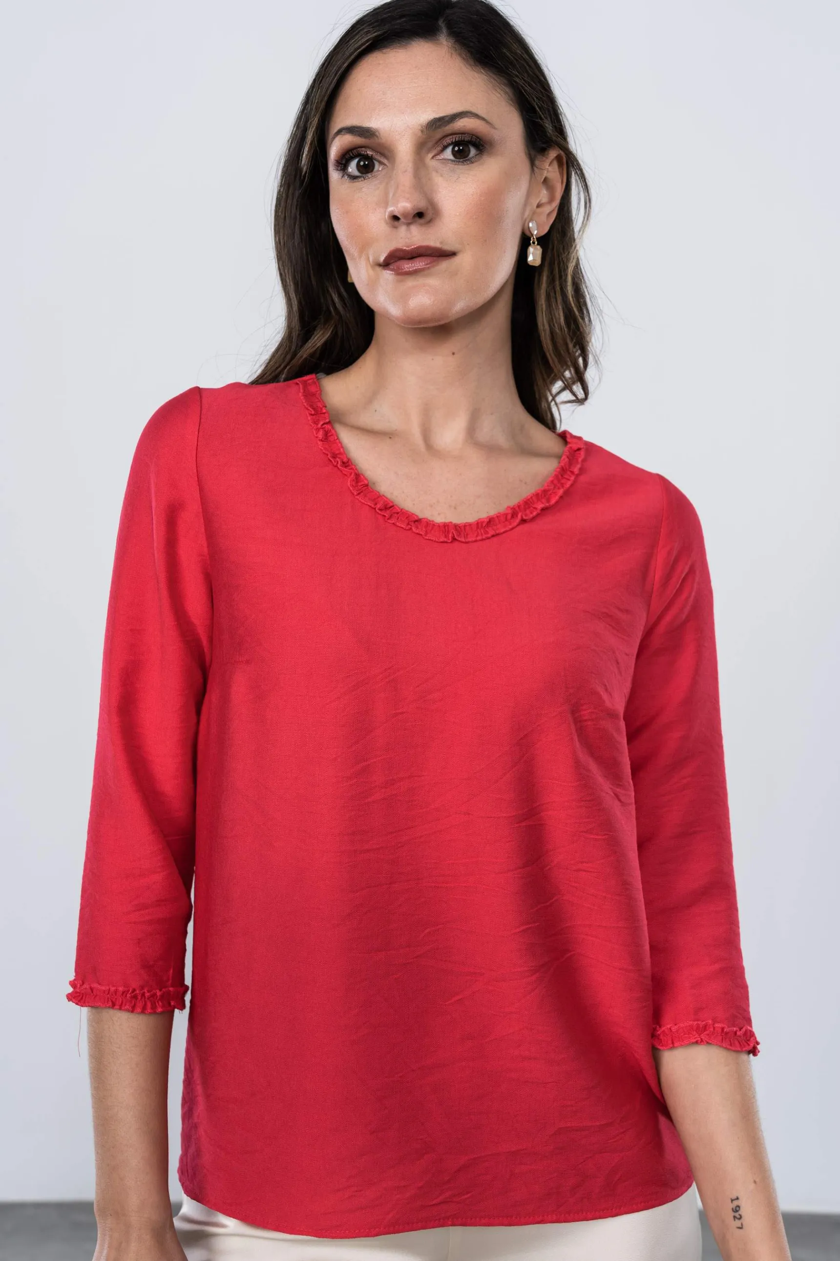 Precchio Blusas Y Camisas<BLUSA VOLANTITO DECORATIVO FRESA