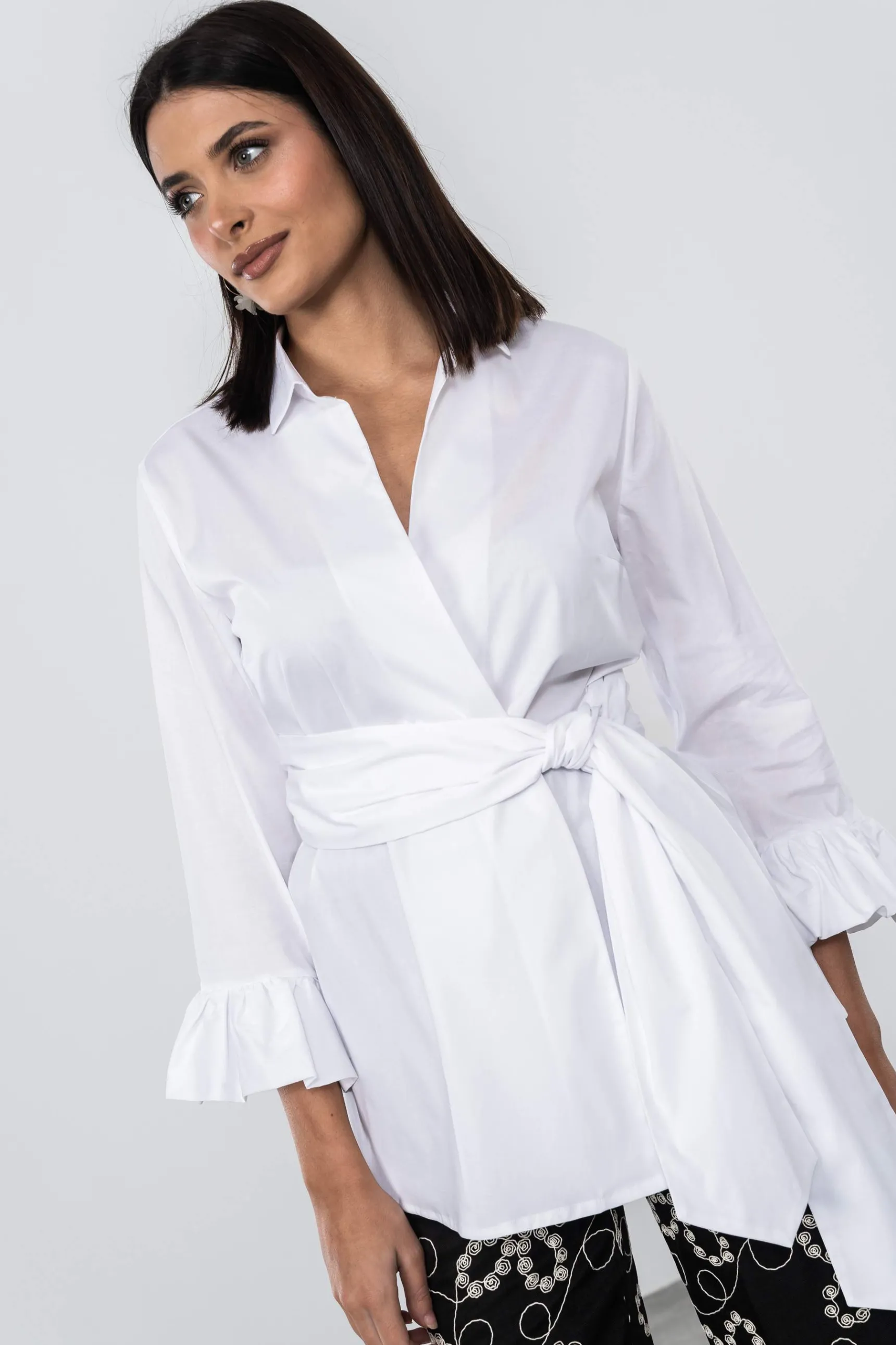 Precchio Blusas Y Camisas<CAMISA CRUZADA LAZADA