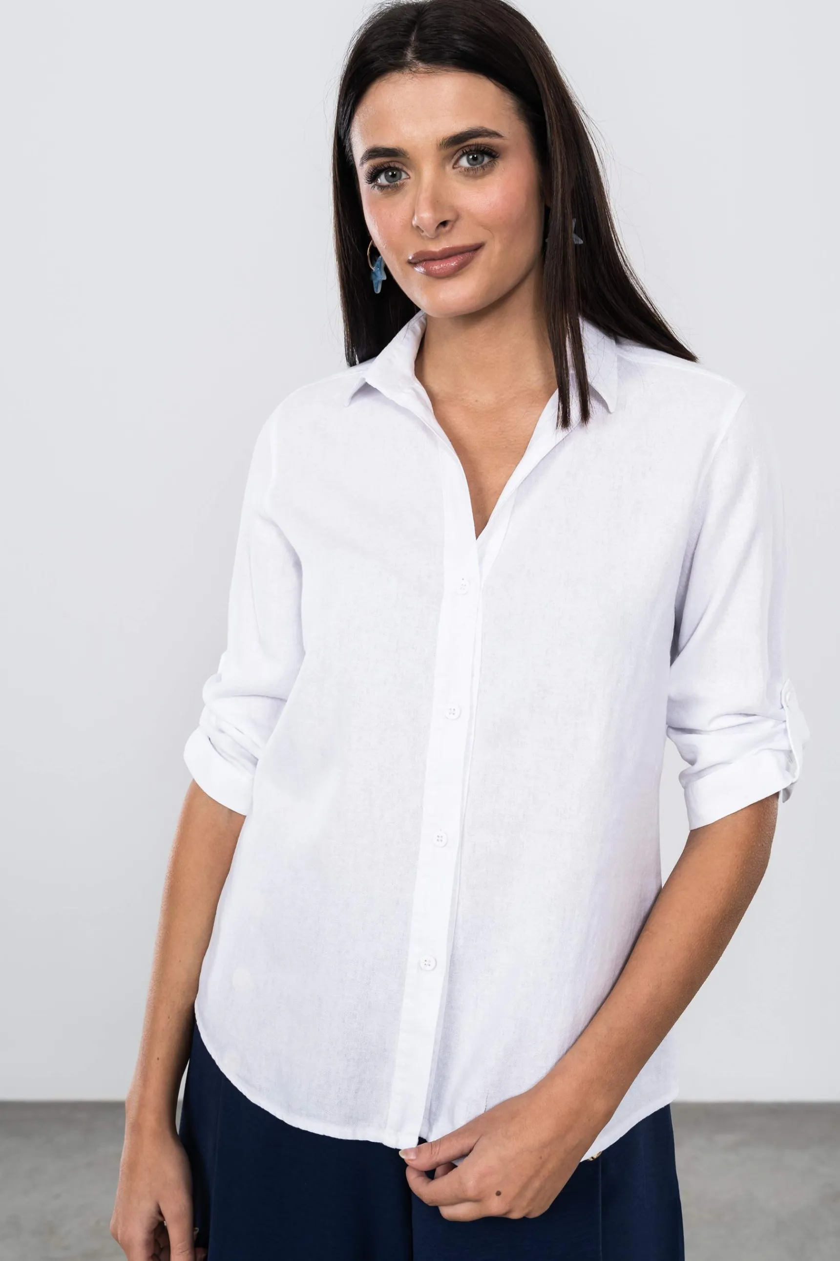 camisa_efecto_lino_blanco_8.webp Precchio Blusas Y Camisas<CAMISA EFECTO LINO BLANCO