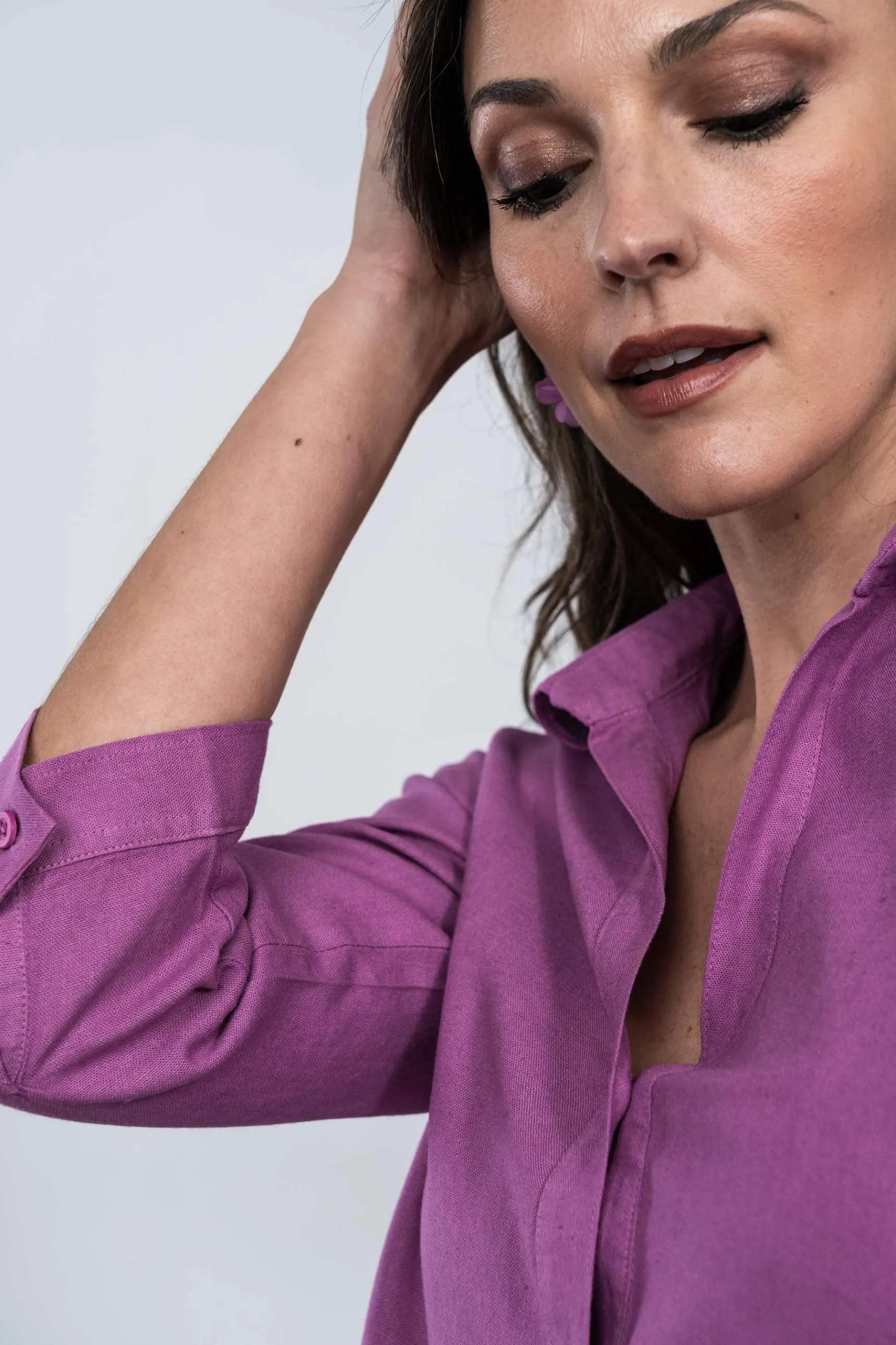 Precchio Blusas Y Camisas<CAMISA EFECTO LINO BUGANVILLA