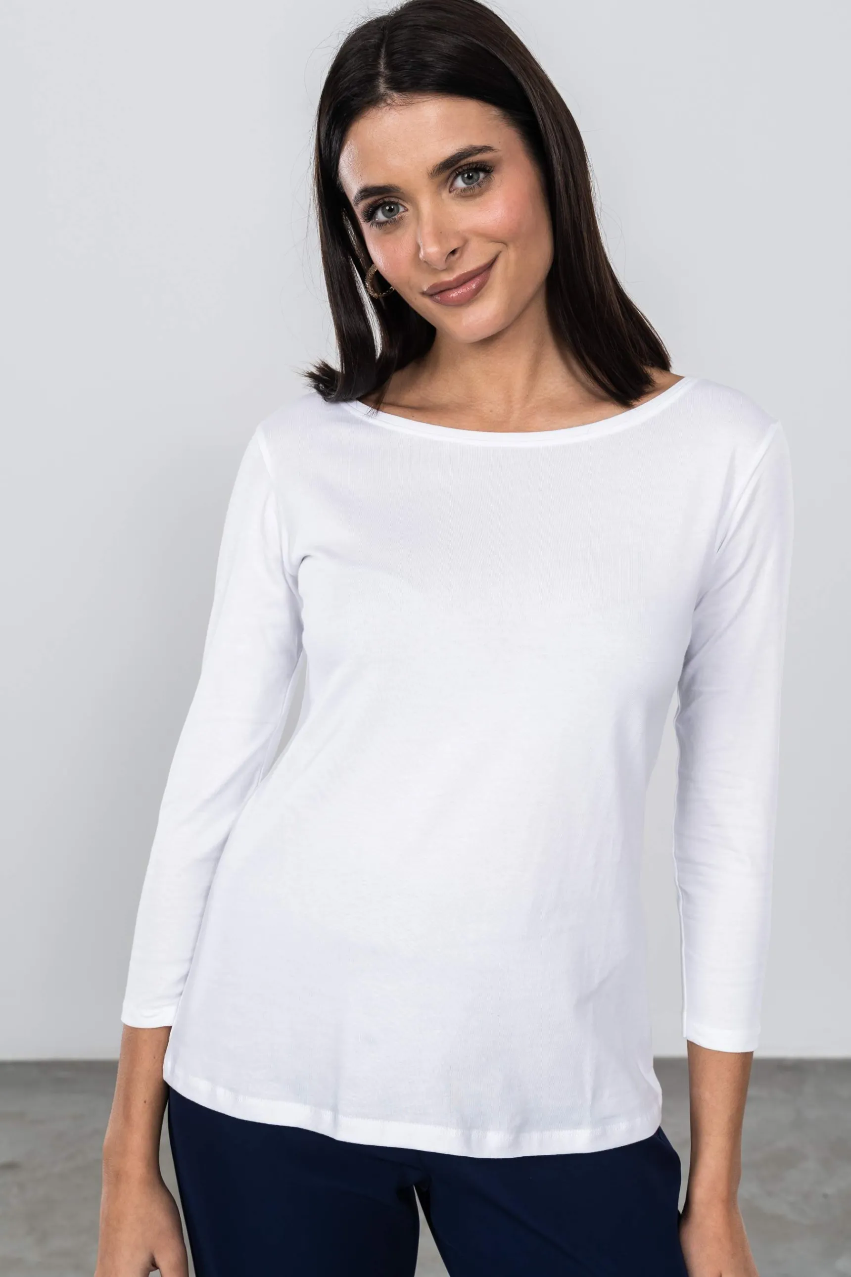 Precchio Camisetas<CAMISETA BÁSICA MANGA FRANCESA BLANCO