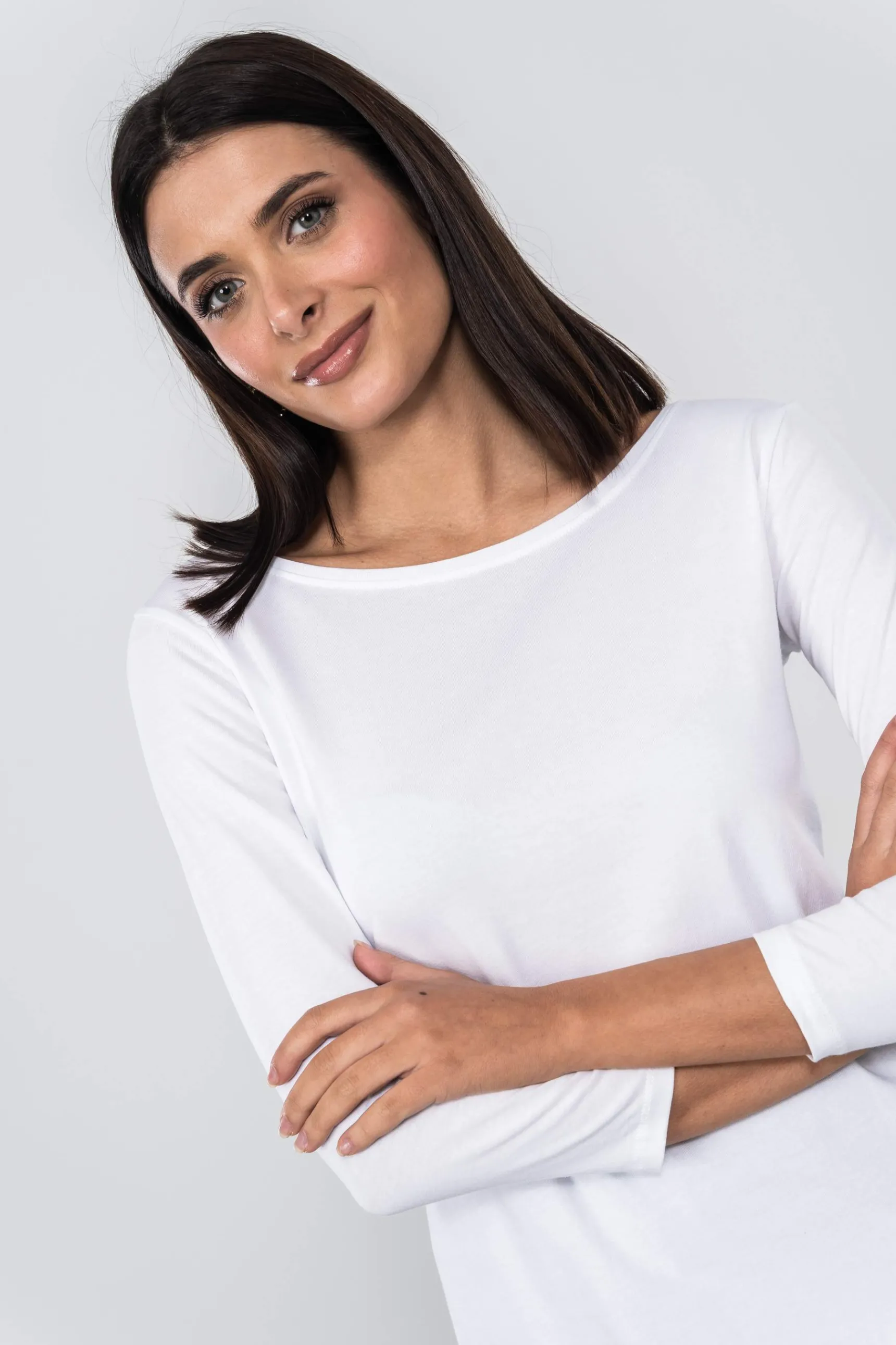 Precchio Camisetas<CAMISETA BÁSICA MANGA FRANCESA BLANCO
