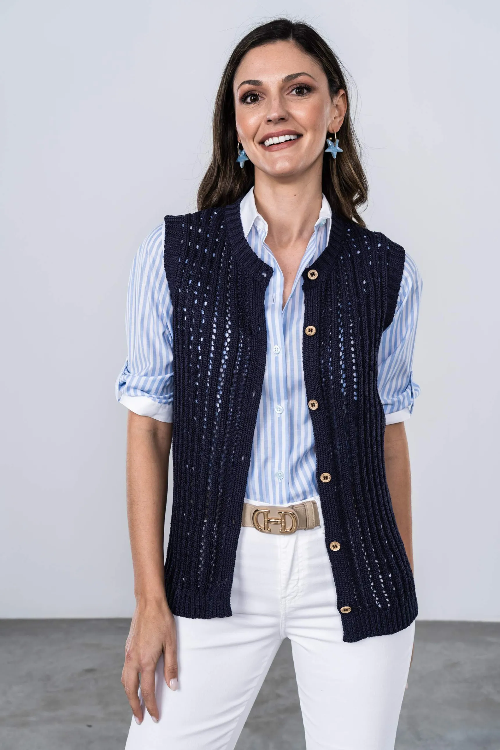 Precchio Jerseys Y Cardigans<CHALECO CALADOS BOTONES MARINO