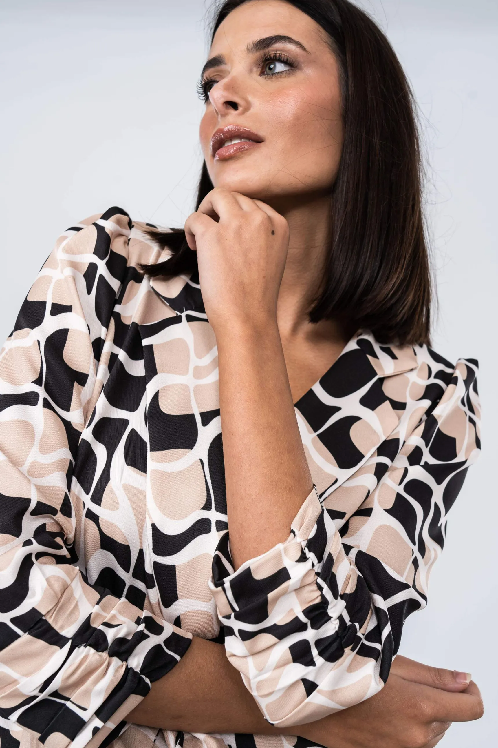 chaqueta_estampada_cintur_2.webp Precchio Chaquetas<CHAQUETA ESTAMPADA CINTURÓN
