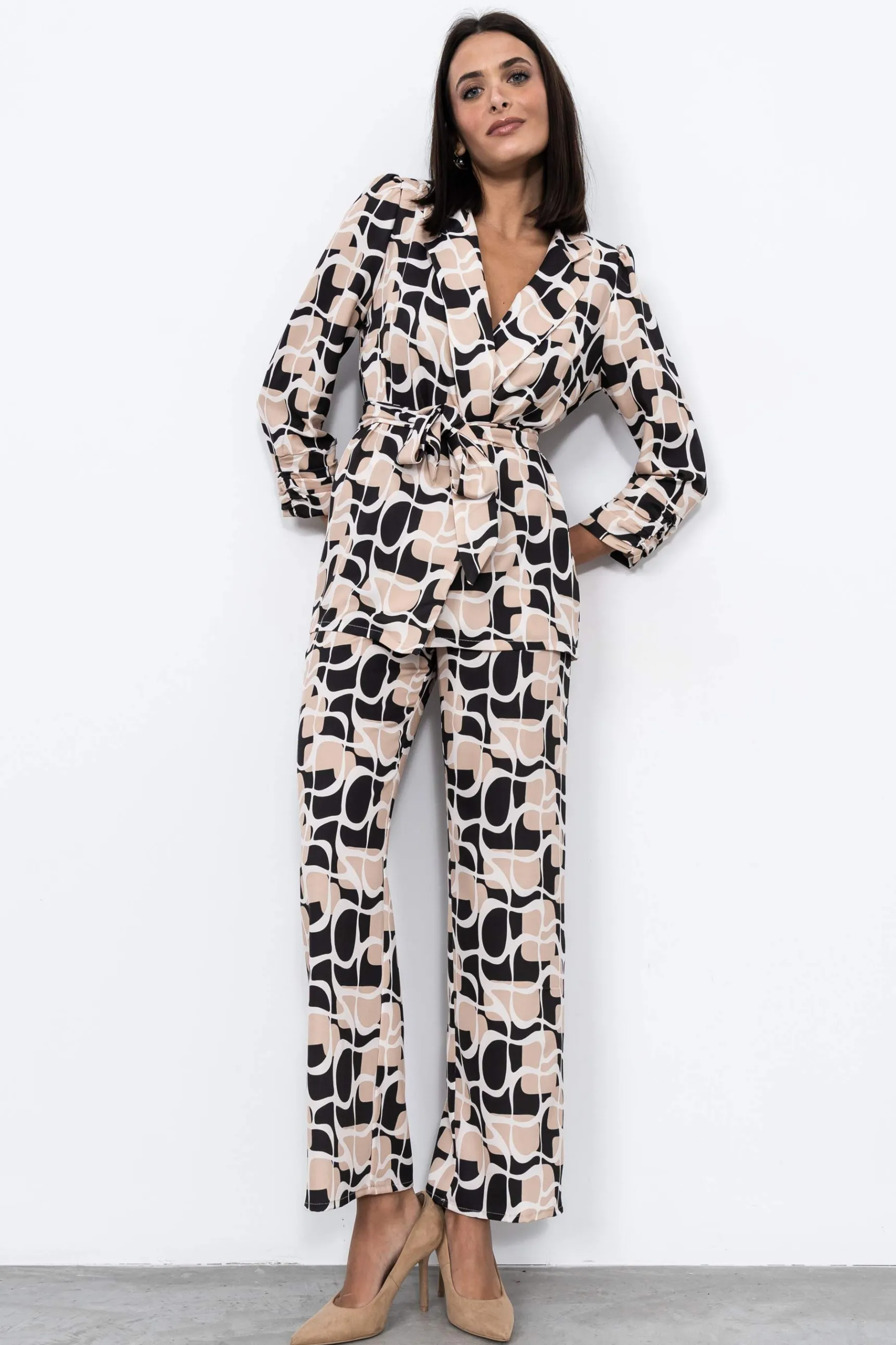 chaqueta_estampada_cintur_4.webp Precchio Chaquetas<CHAQUETA ESTAMPADA CINTURÓN