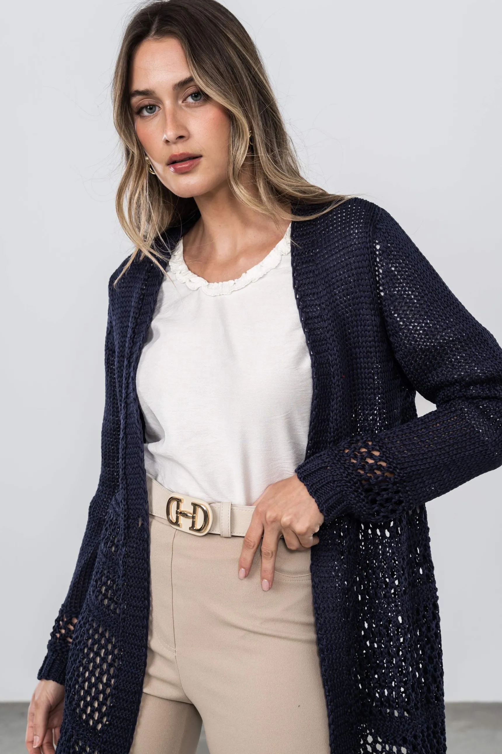 Precchio Jerseys Y Cardigans<CHAQUETA PUNTO ABIERTO MARINO