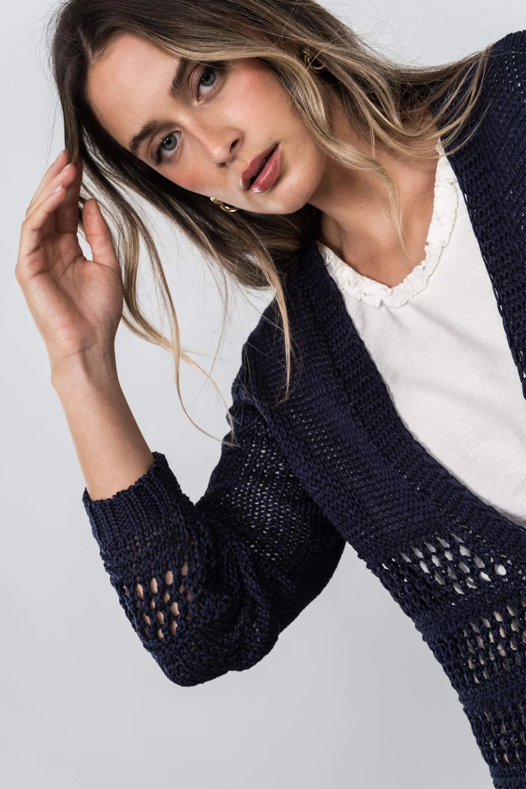 Precchio Jerseys Y Cardigans<CHAQUETA PUNTO ABIERTO MARINO
