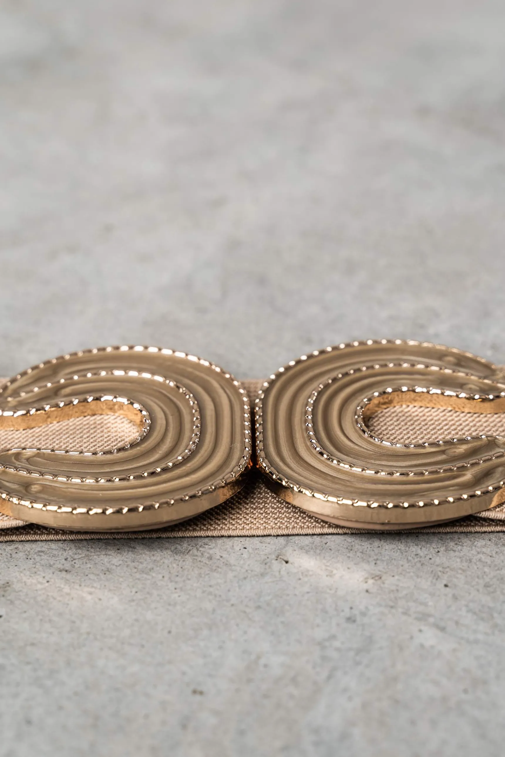 Precchio Cinturones<CINTURÓN ELÁSTICO HERRADURA BEIGE