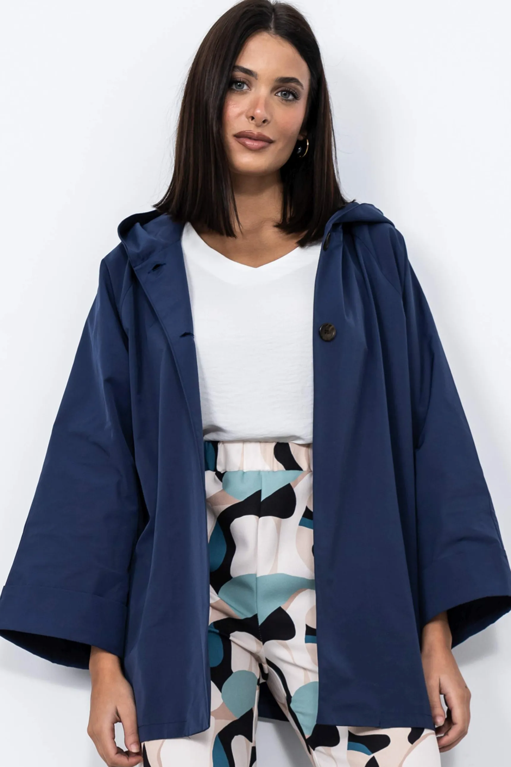 Precchio Chaquetas<CORTAVIENTO CAPUCHA MARINO