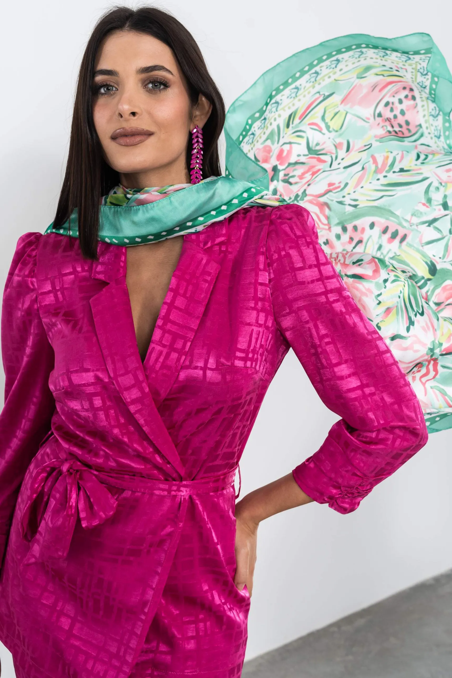 Precchio Foulards Y Estolas<FOULARD EFECTO SEDA ACUARELAS VERDE
