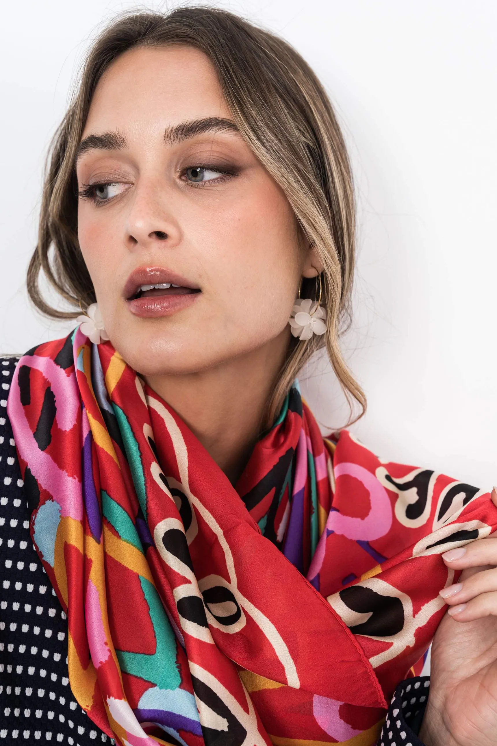 Precchio Foulards Y Estolas<FOULARD EFECTO SEDA CORAZONES ROJO