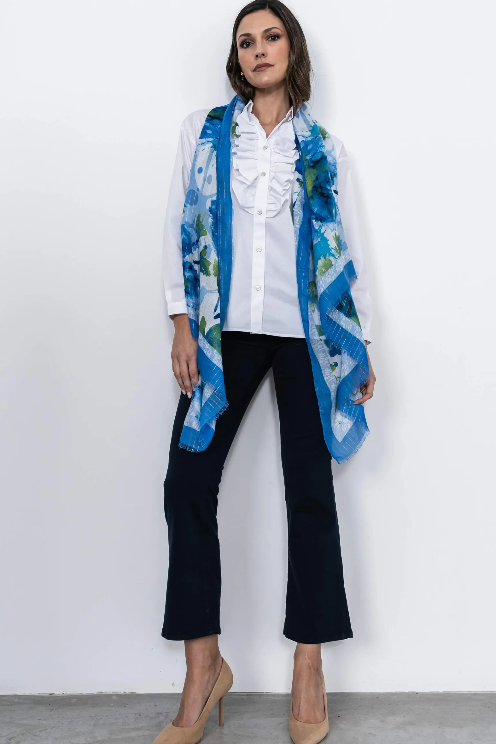 Precchio Foulards Y Estolas<FOULARD HILO ORO FLORAL