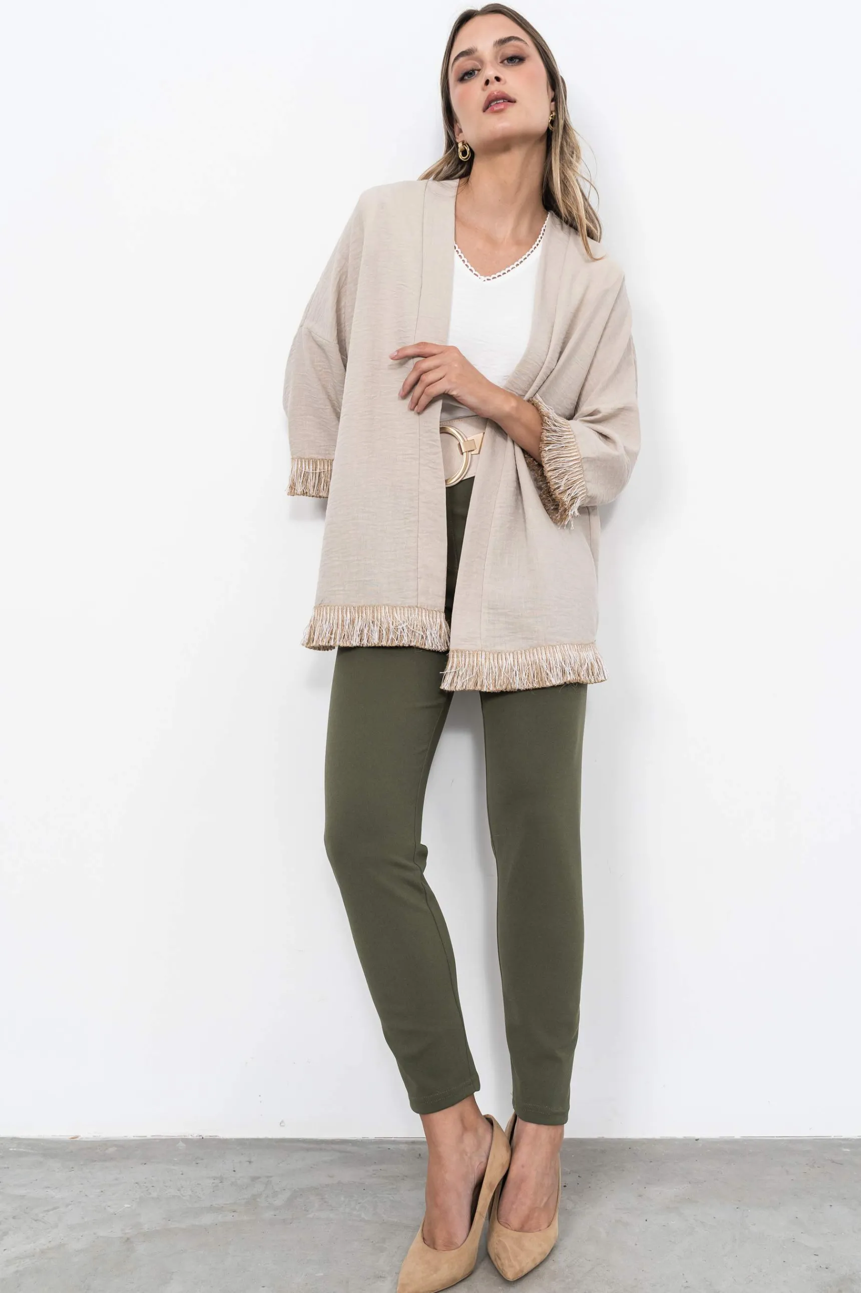Precchio Pantalones<LEGGIN 5 BOLSILLOS KAKI