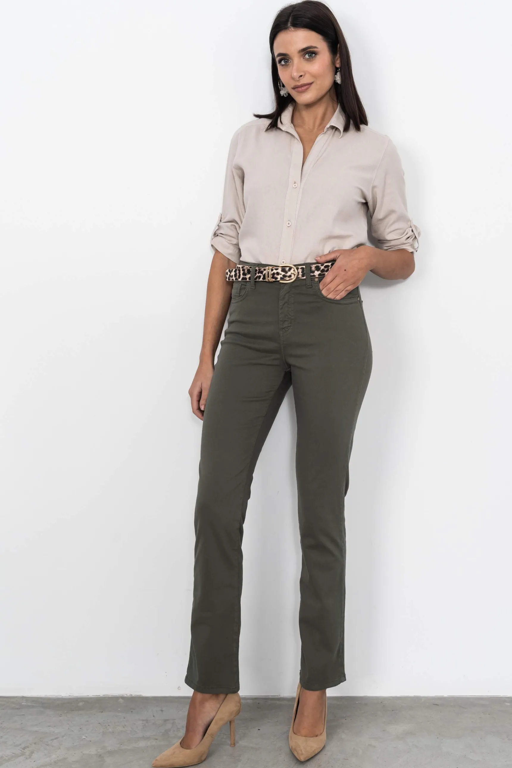 Precchio Pantalones<PANTALÓN 5 BOLSILLOS RECTO KAKI