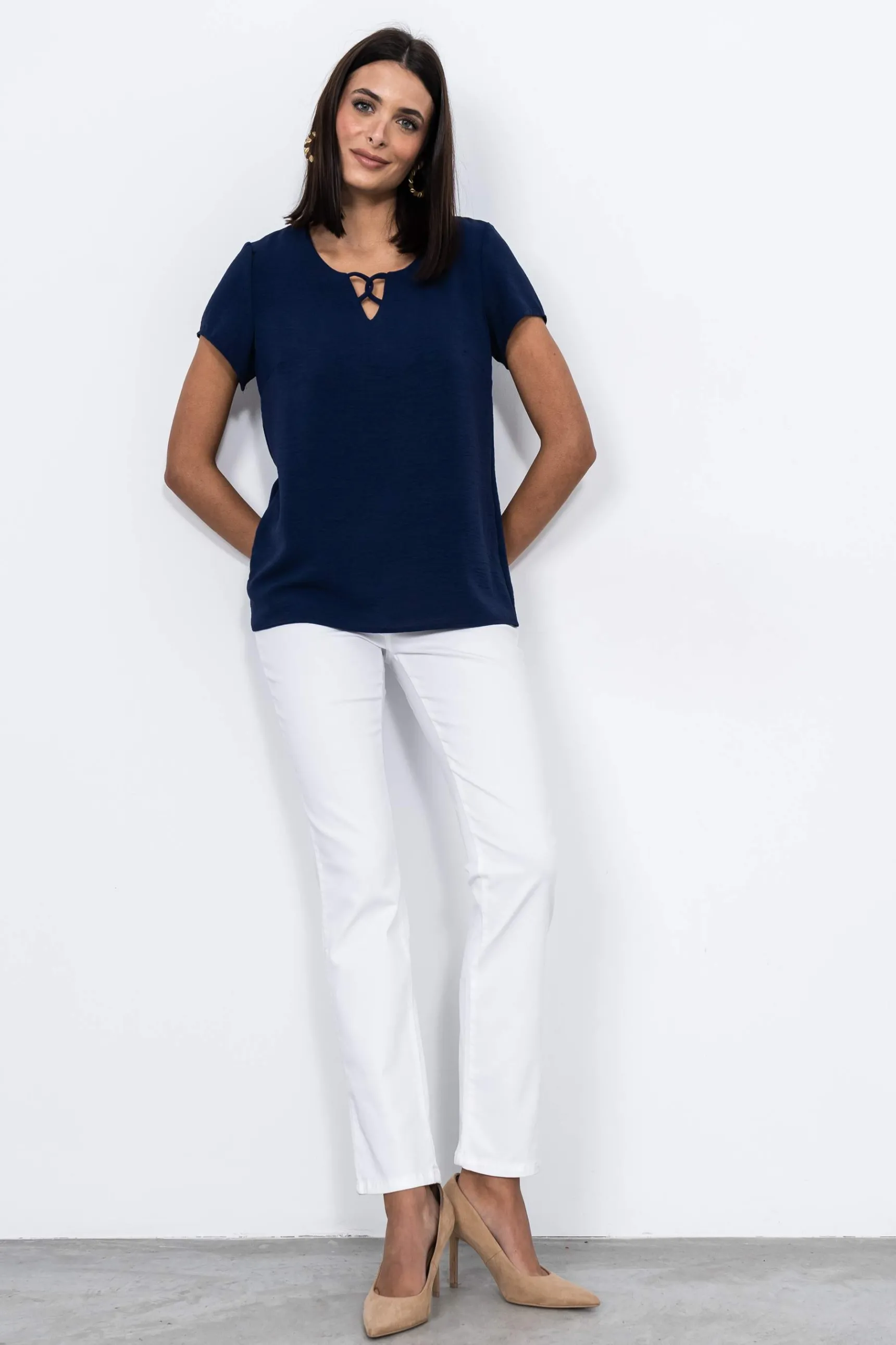 Precchio Pantalones<PANTALÓN 5 BOLSILLOS RECTO BLANCO