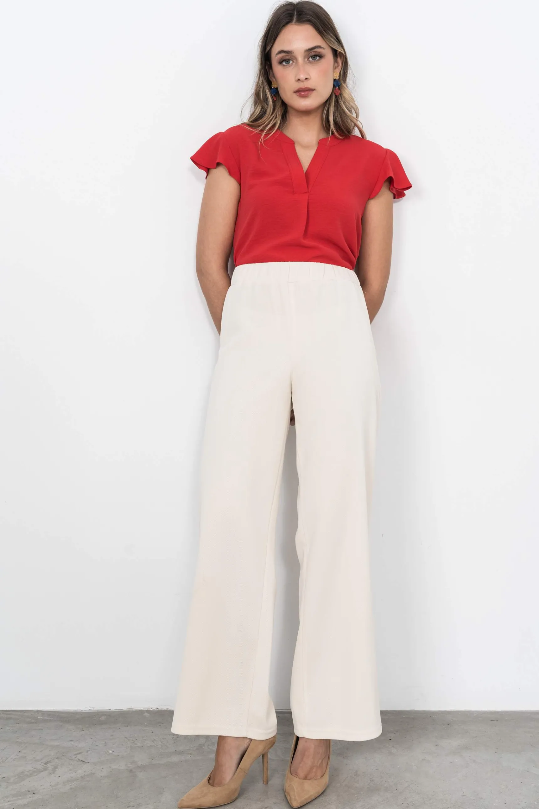Precchio Pantalones<PANTALÓN ANCHO CRUDO
