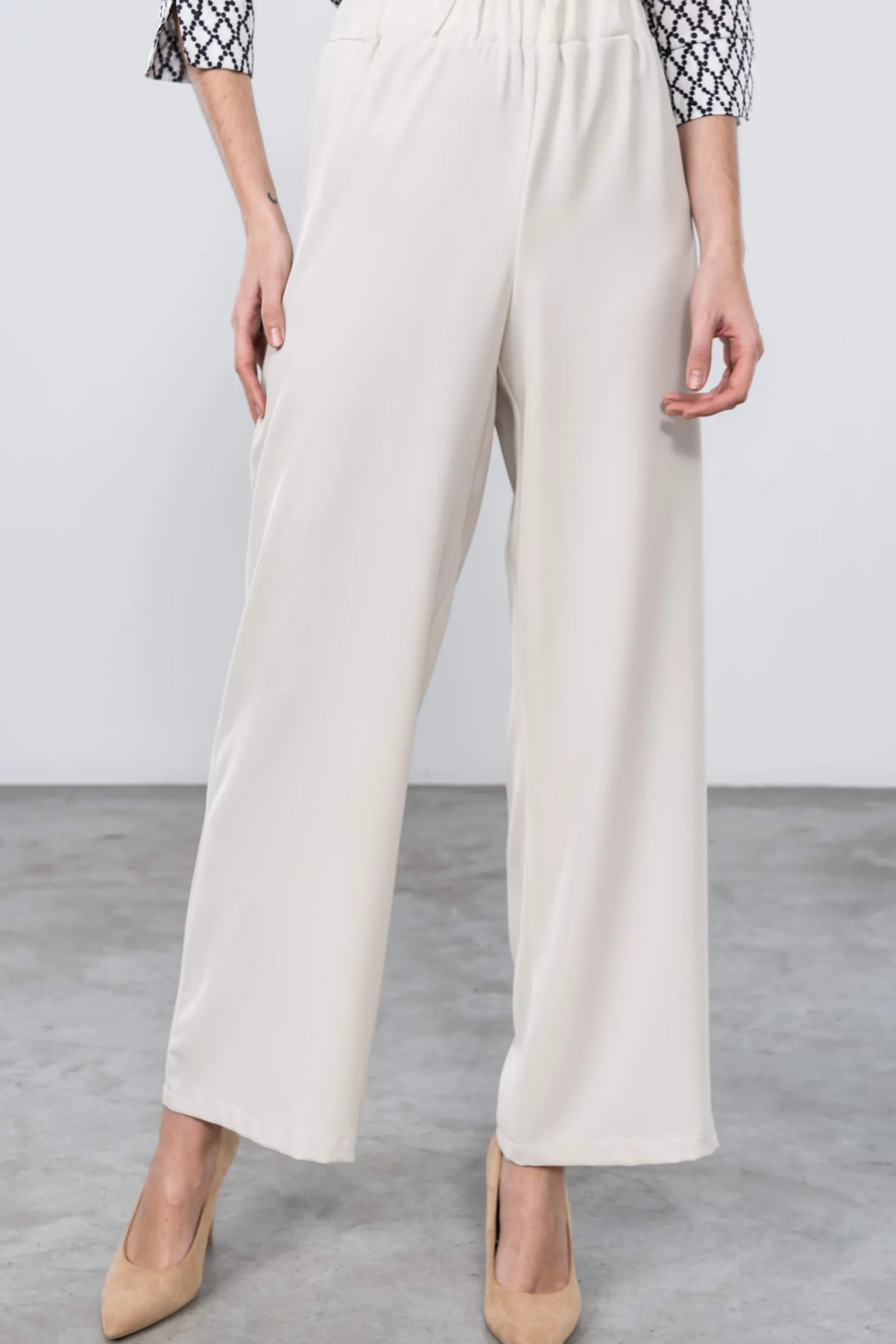 Precchio Pantalones<PANTALÓN ANCHO FLUIDO NATURAL