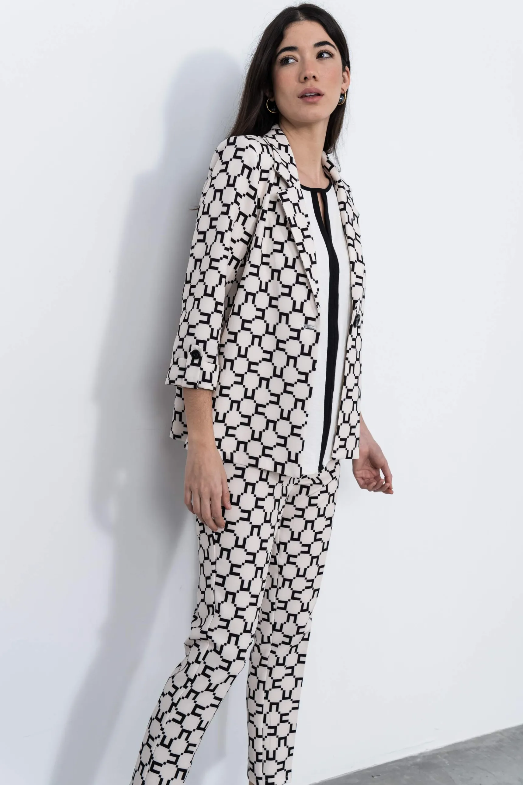 Precchio Pantalones<PANTALÓN ESTAMPADO GEOMÉTRICO CRUDO
