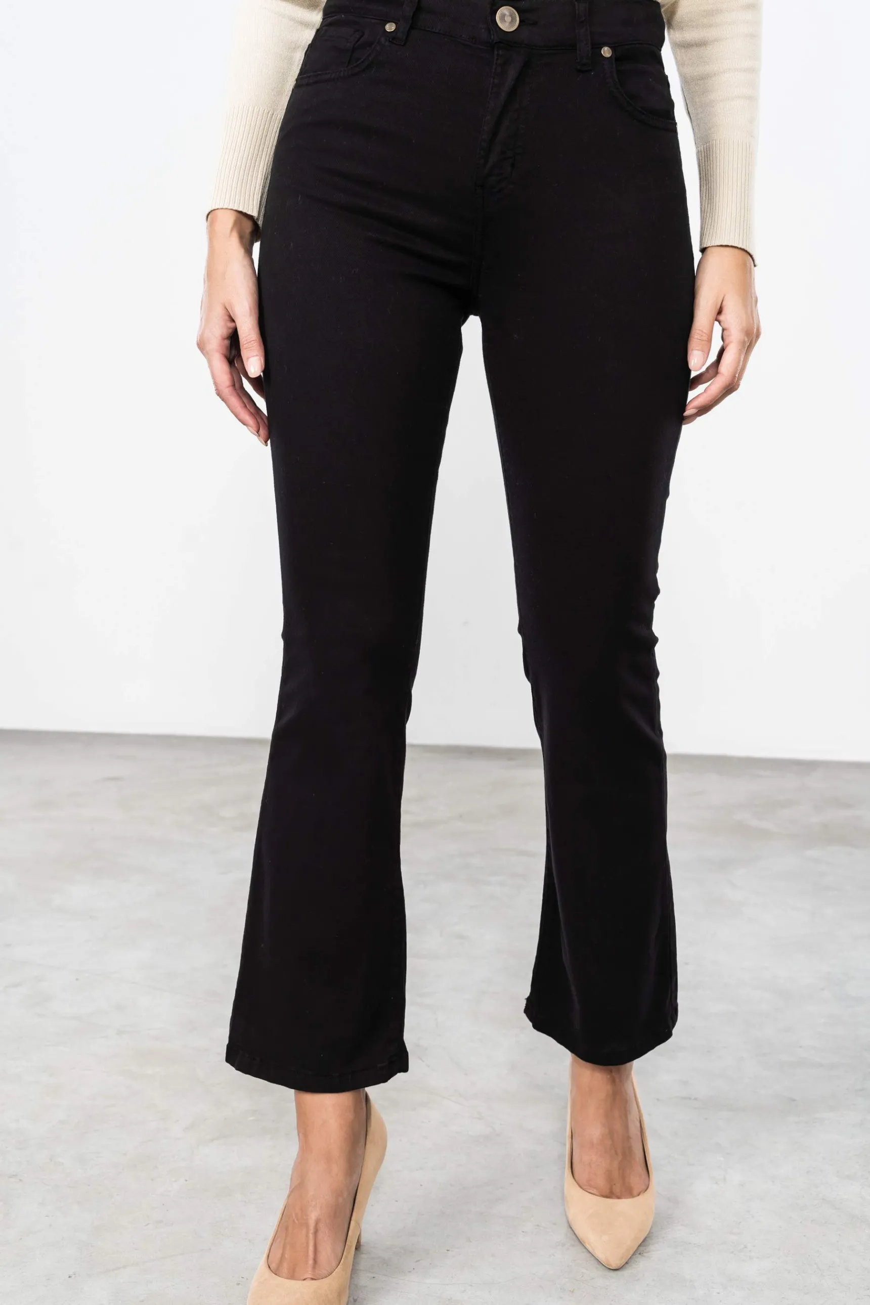 Precchio Pantalones<PANTALÓN FLARE SATÉN NEGRO