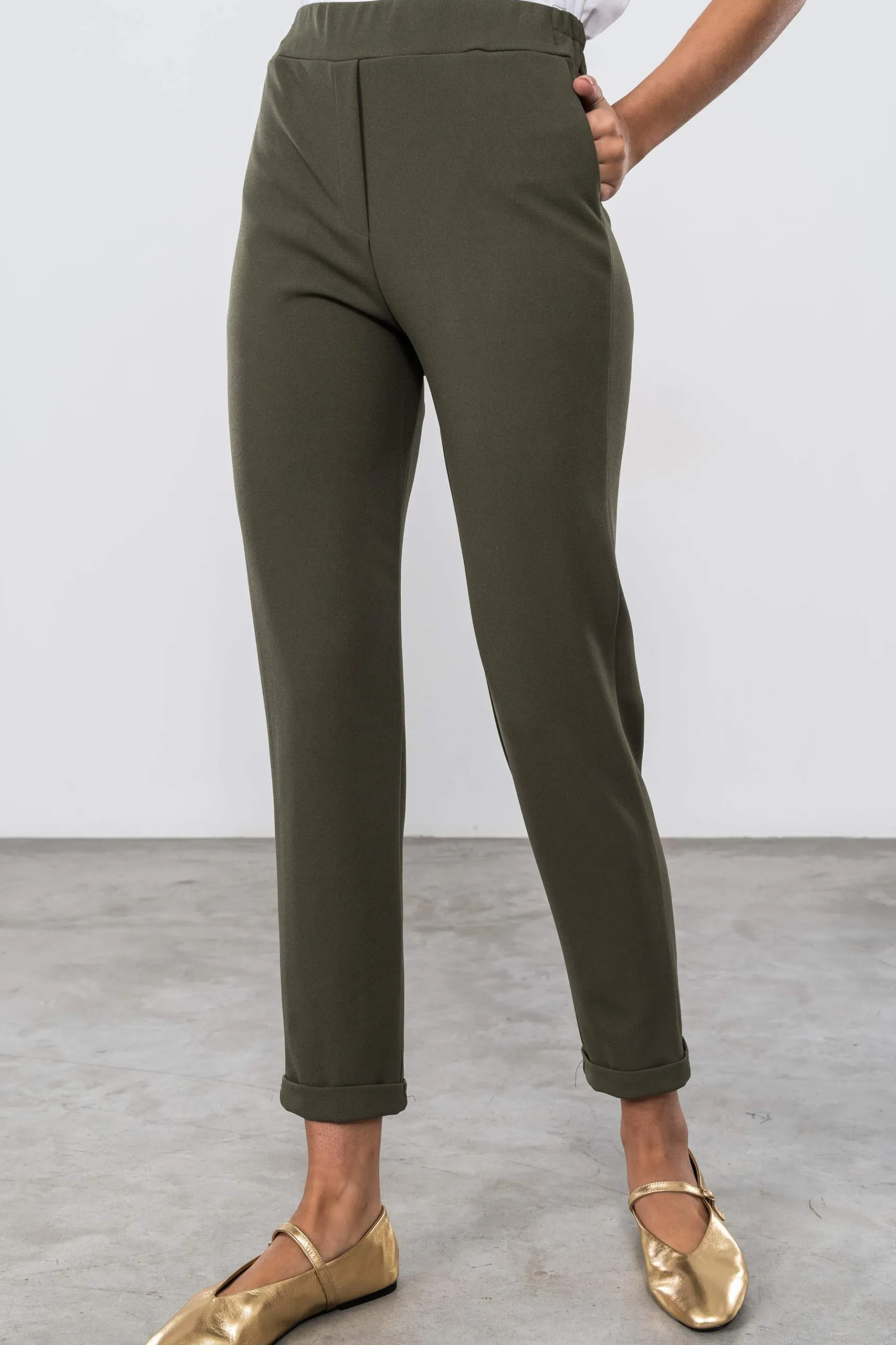 Precchio Pantalones<PANTALÓN GOMA BOLSILLOS KAKI