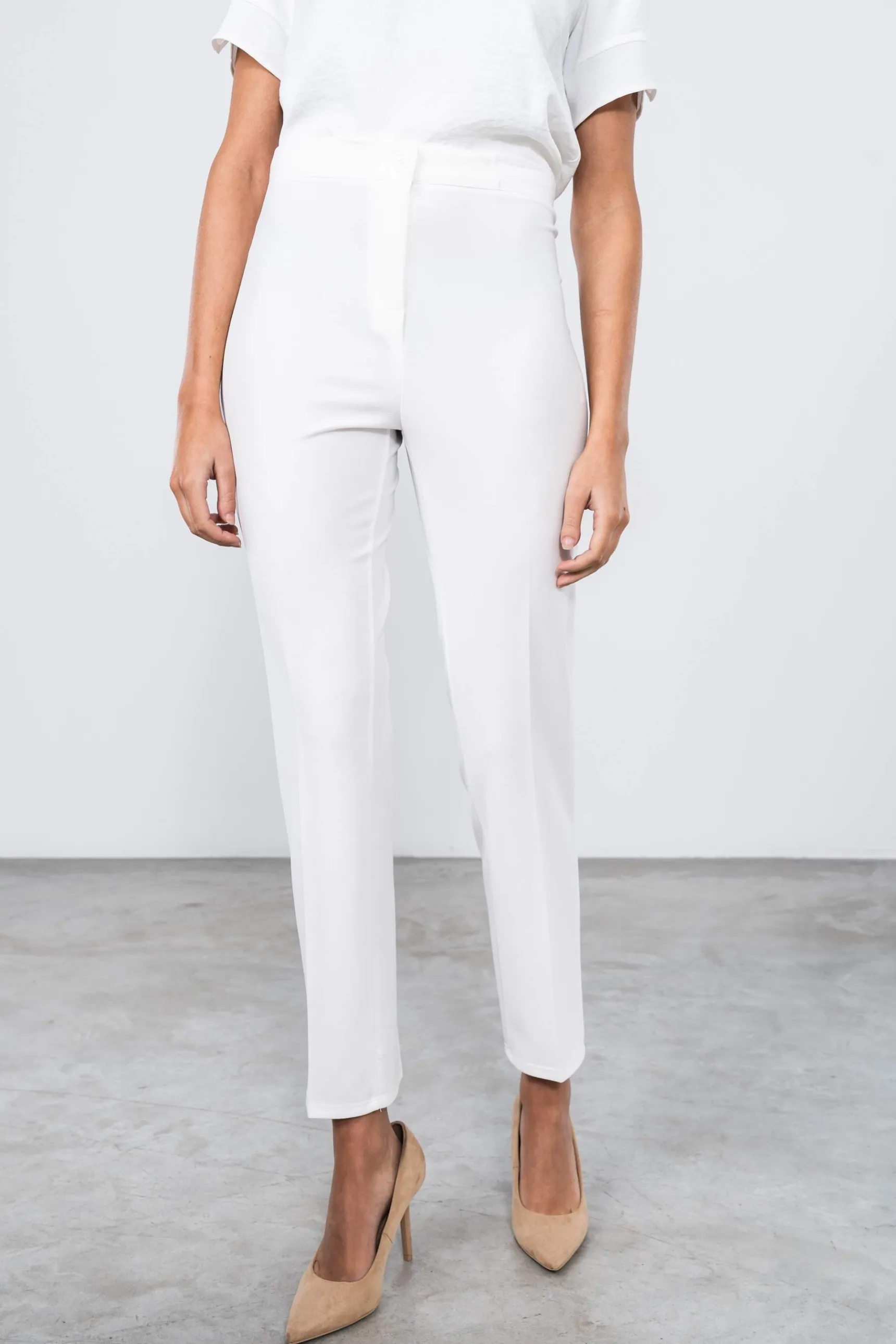 Precchio Pantalones<PANTALÓN GOMA CINTURA BLANCO