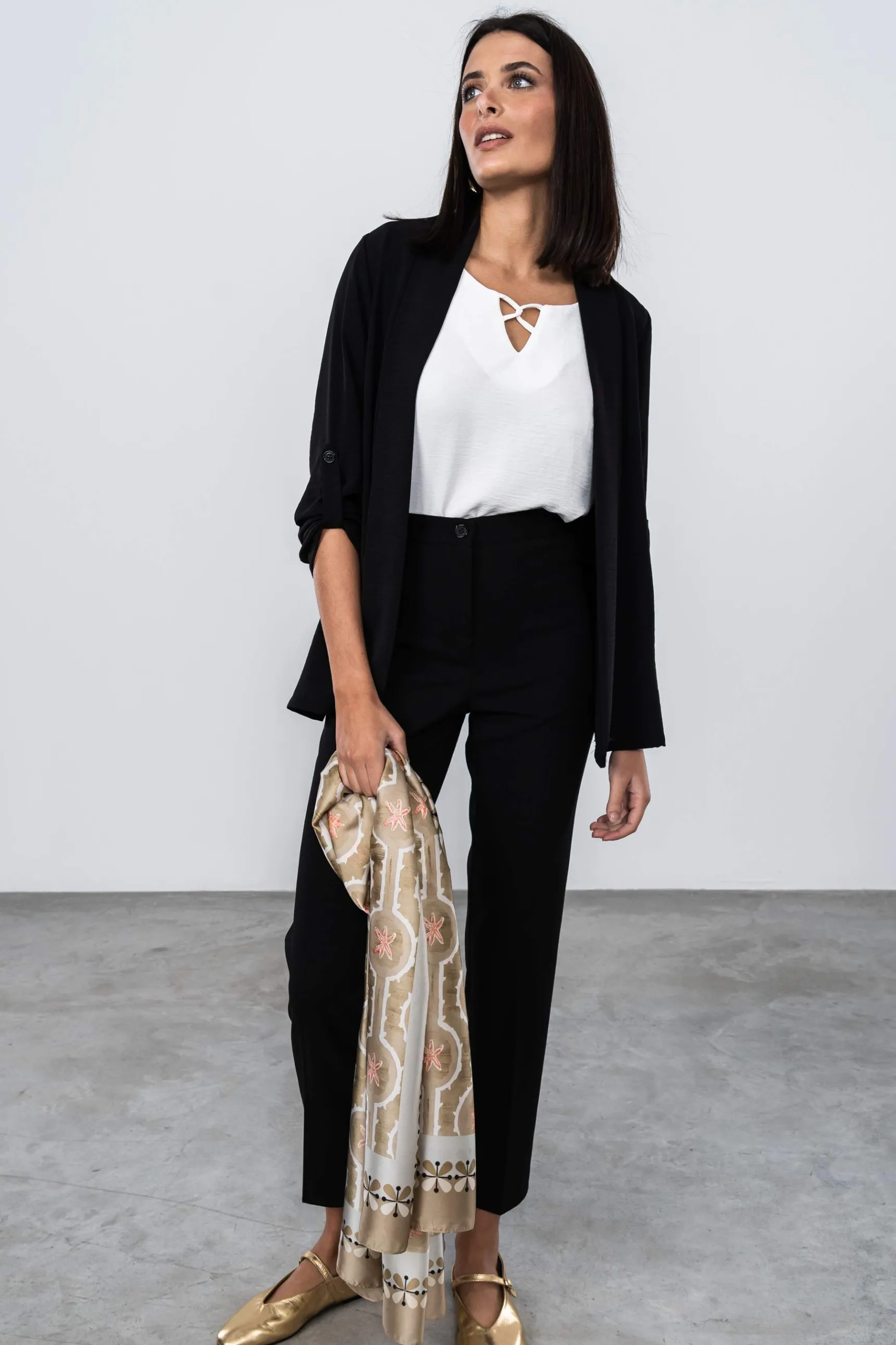 Precchio Pantalones<PANTALÓN GOMA CINTURA NEGRO
