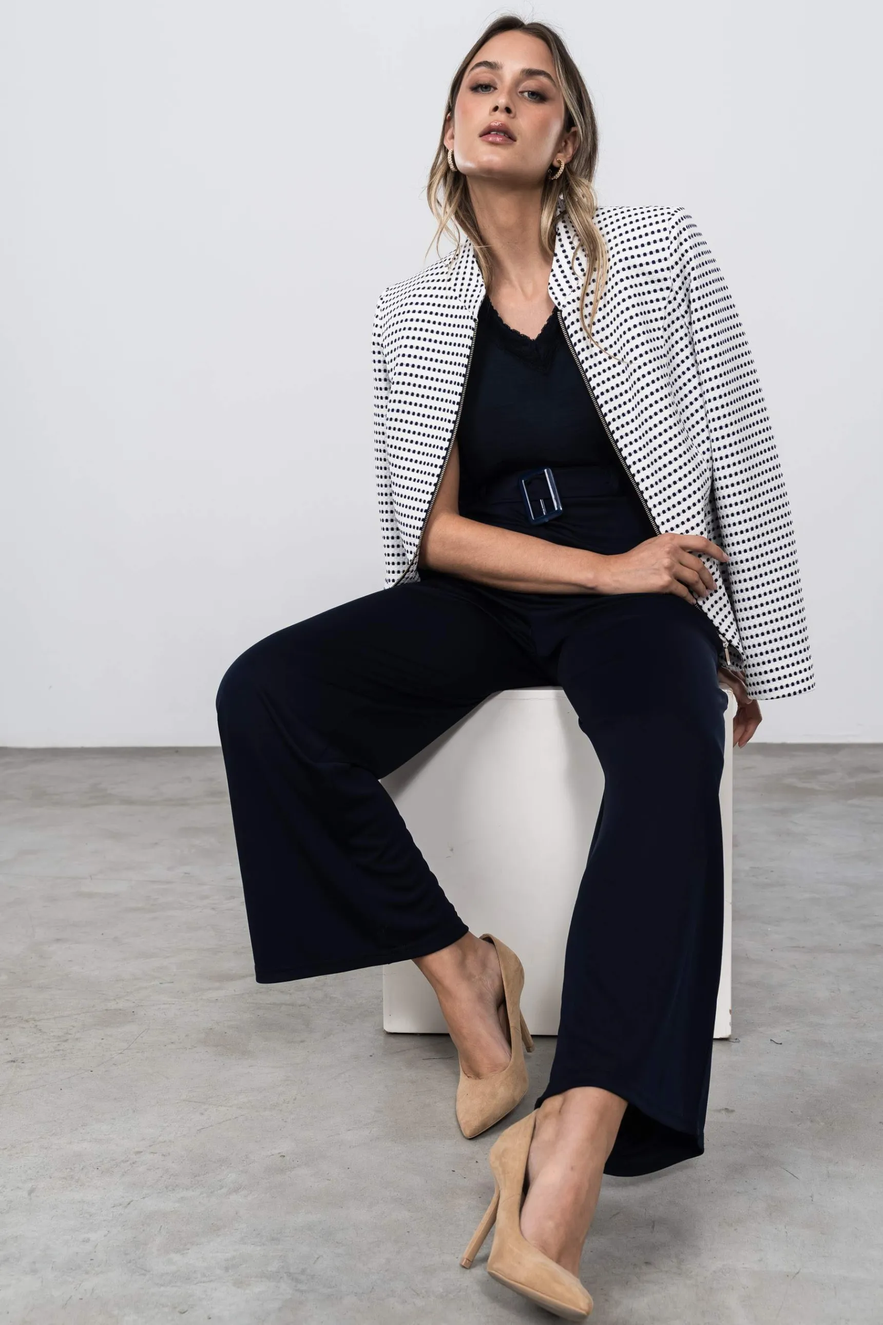 Precchio Pantalones<PANTALÓN HEBILLA MARINO