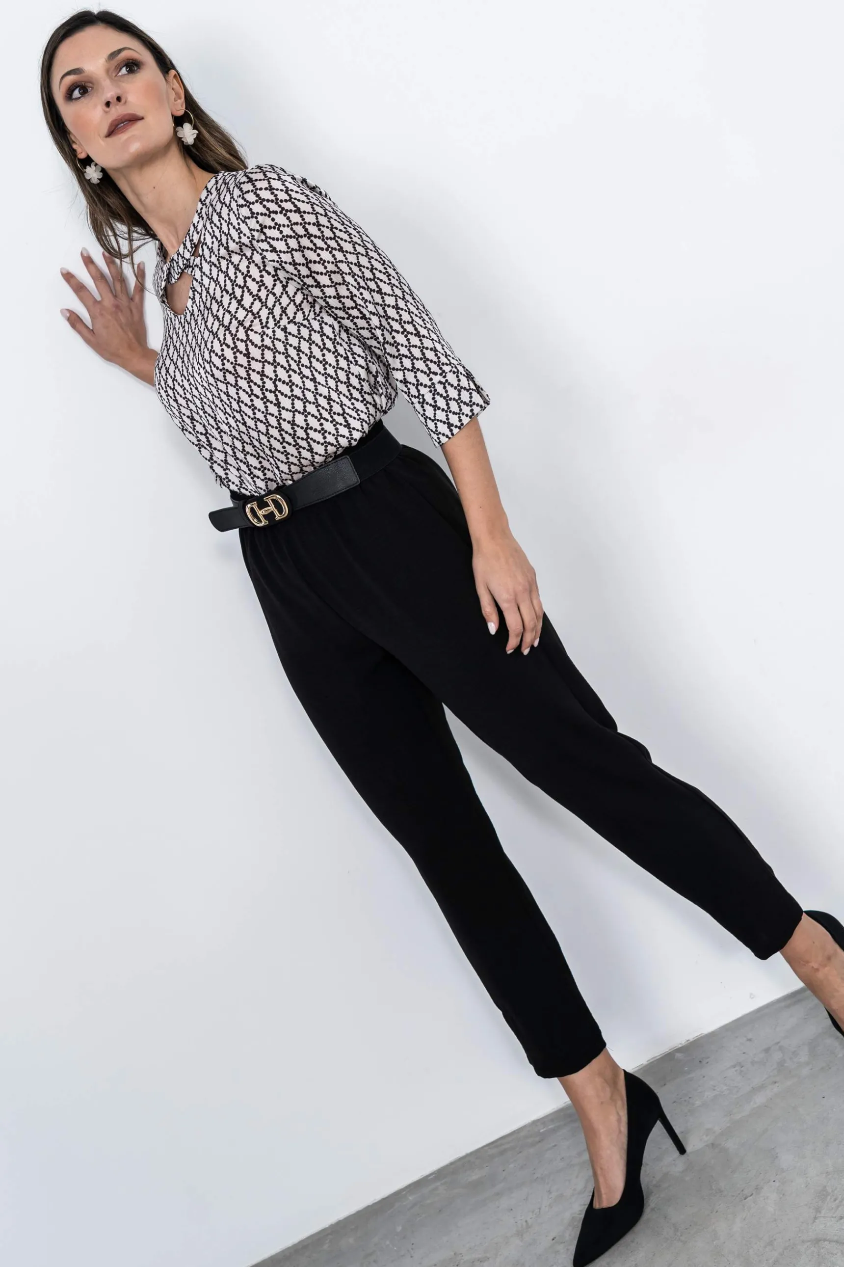 Precchio Pantalones<PANTALÓN HOLGADO CORDÓN NEGRO