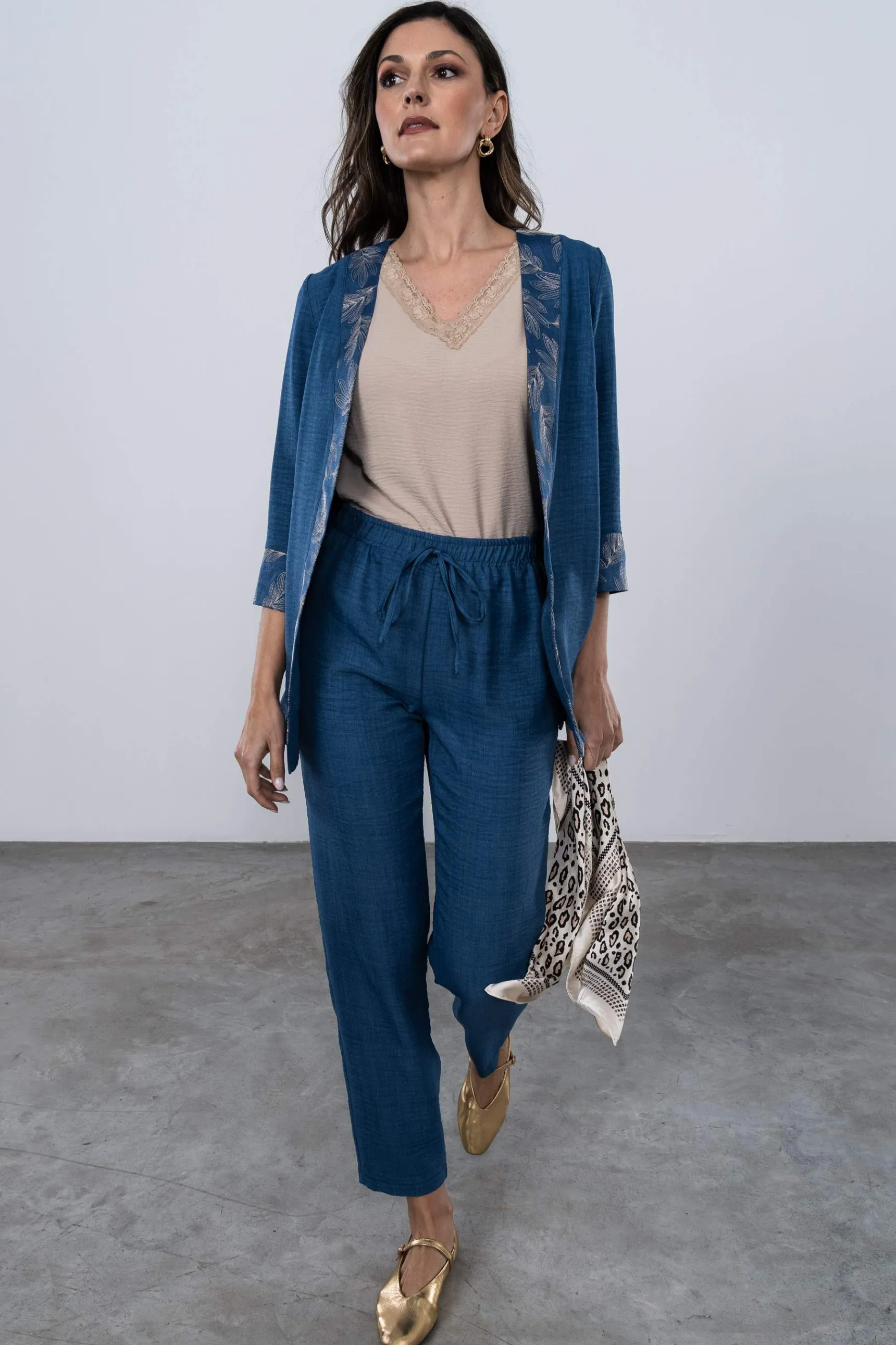 Precchio Pantalones<PANTALÓN HOLGADO GOMA AZUL