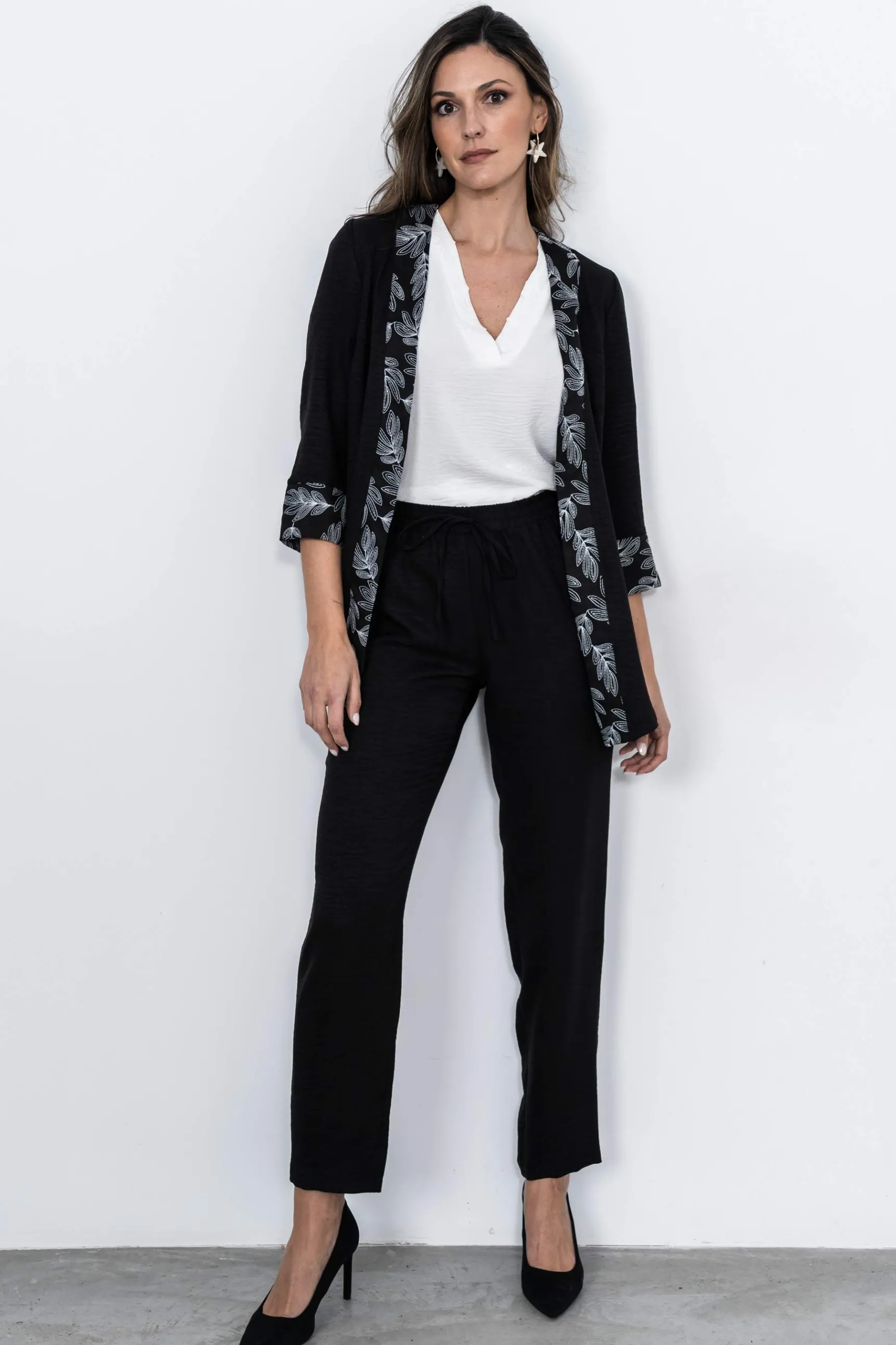 Precchio Pantalones<PANTALÓN HOLGADO GOMA NEGRO