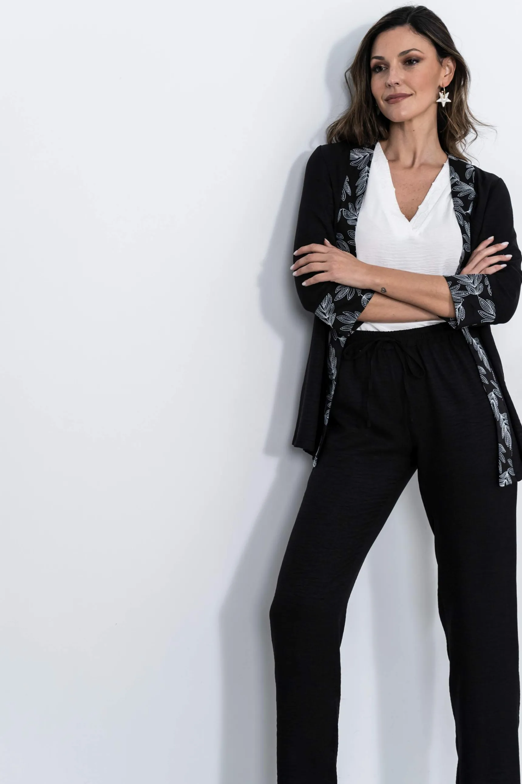 Precchio Pantalones<PANTALÓN HOLGADO GOMA NEGRO