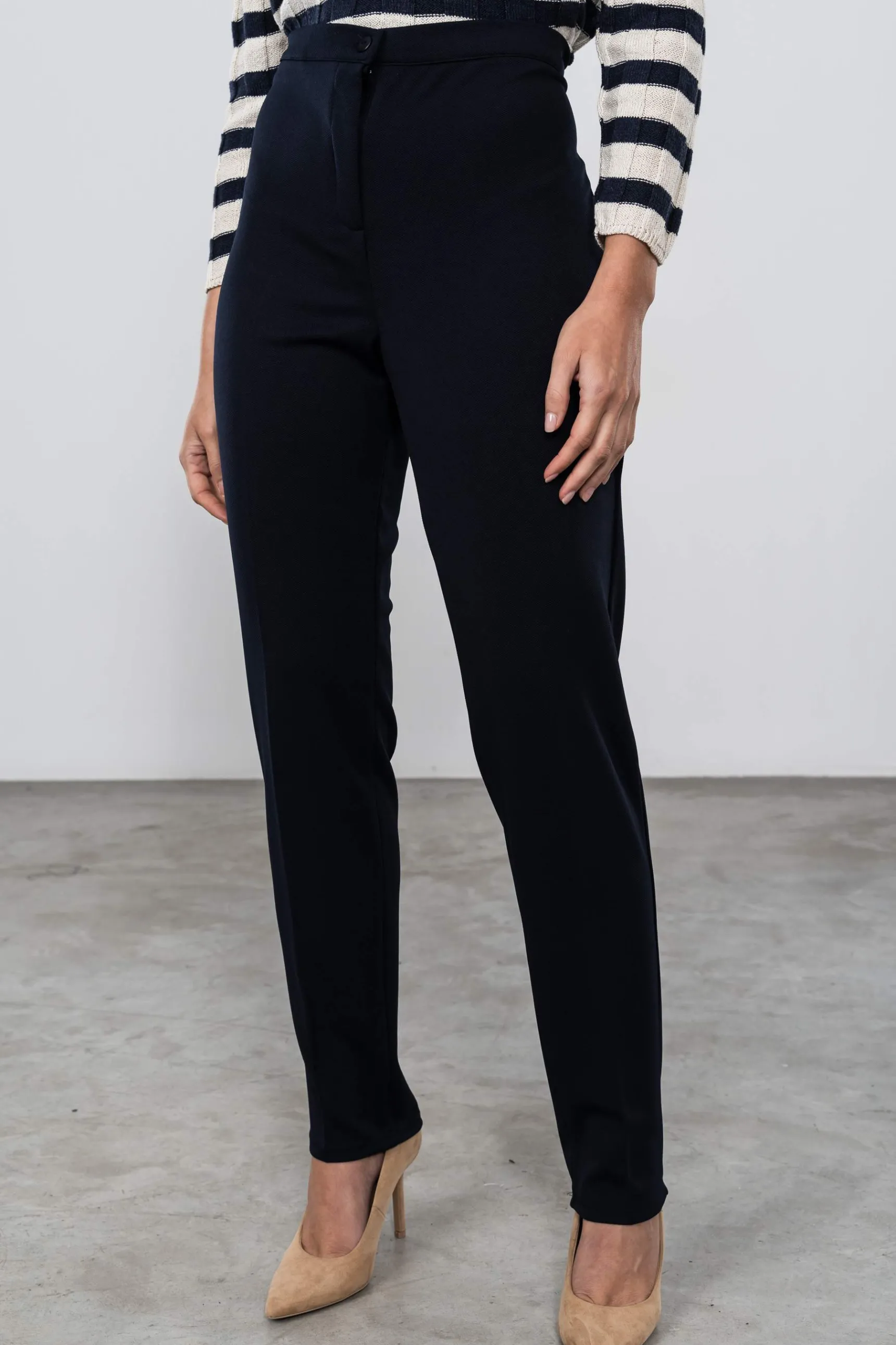 Precchio Pantalones<PANTALÓN PIQUÉ VESTIR MARINO